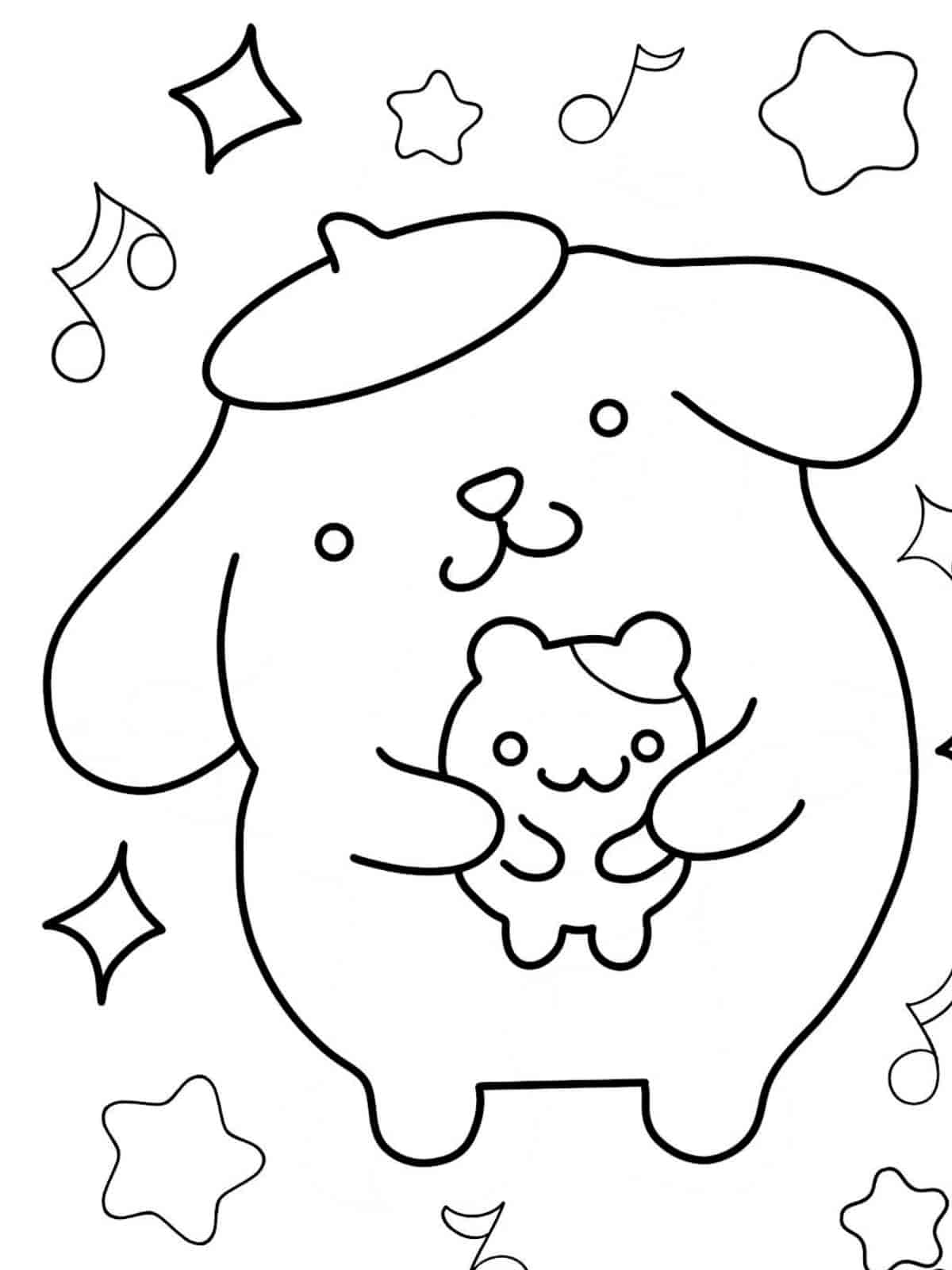 Pompompurin Coloring Page For Toddlers