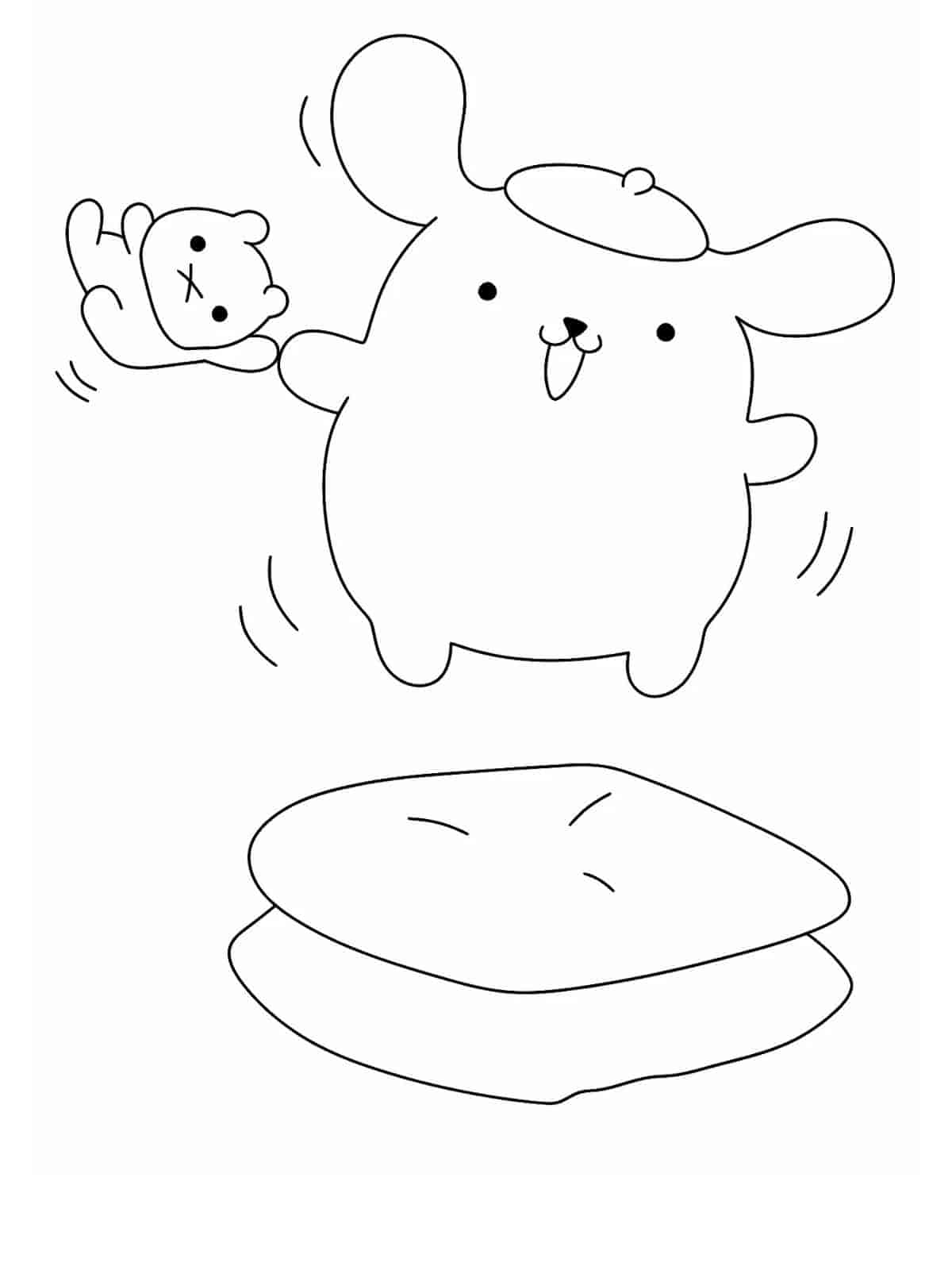 Pompompurin Hugging A Friend Coloring Pages