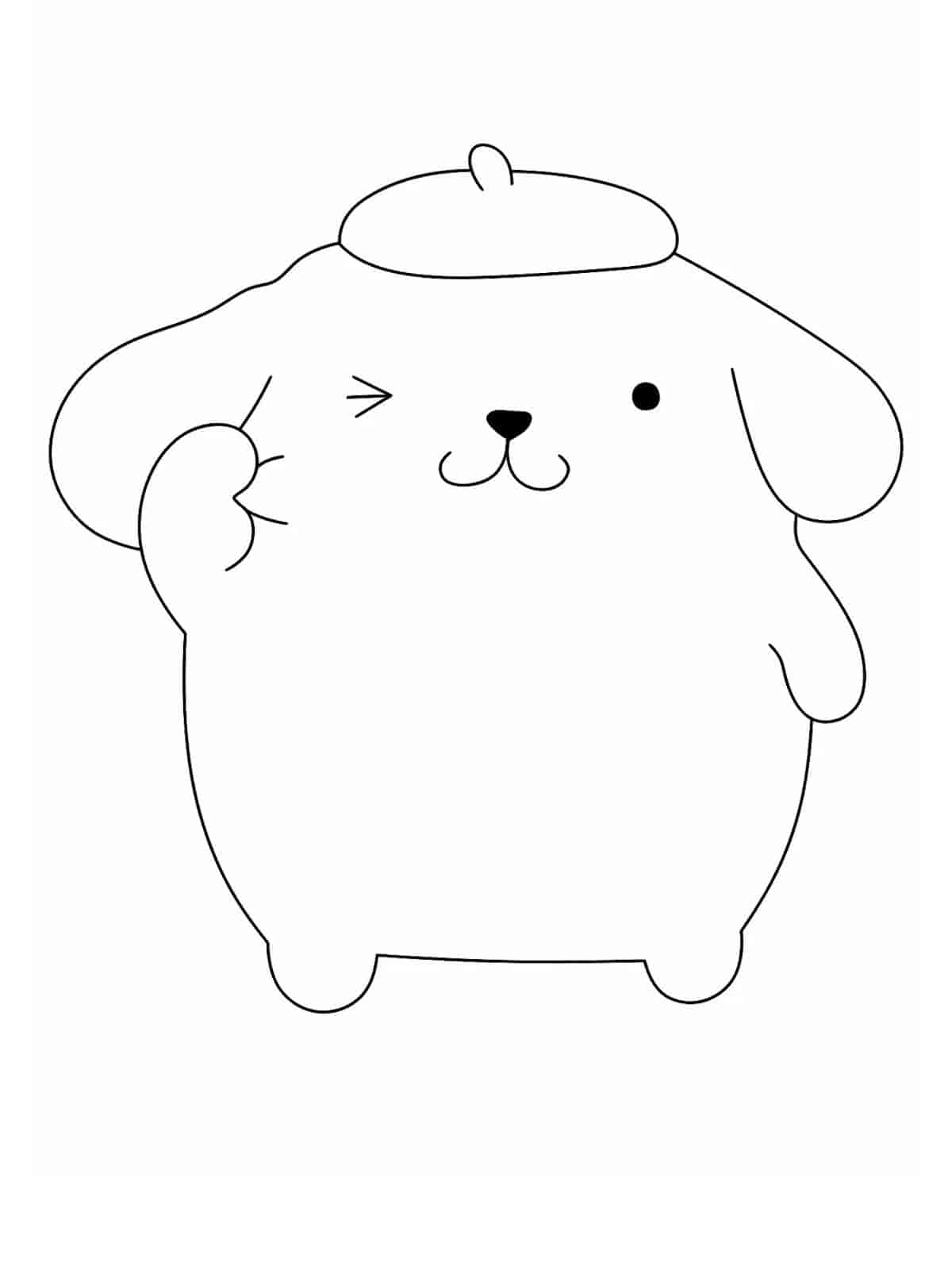 Pompompurin Playing With A Toy Coloring Pages