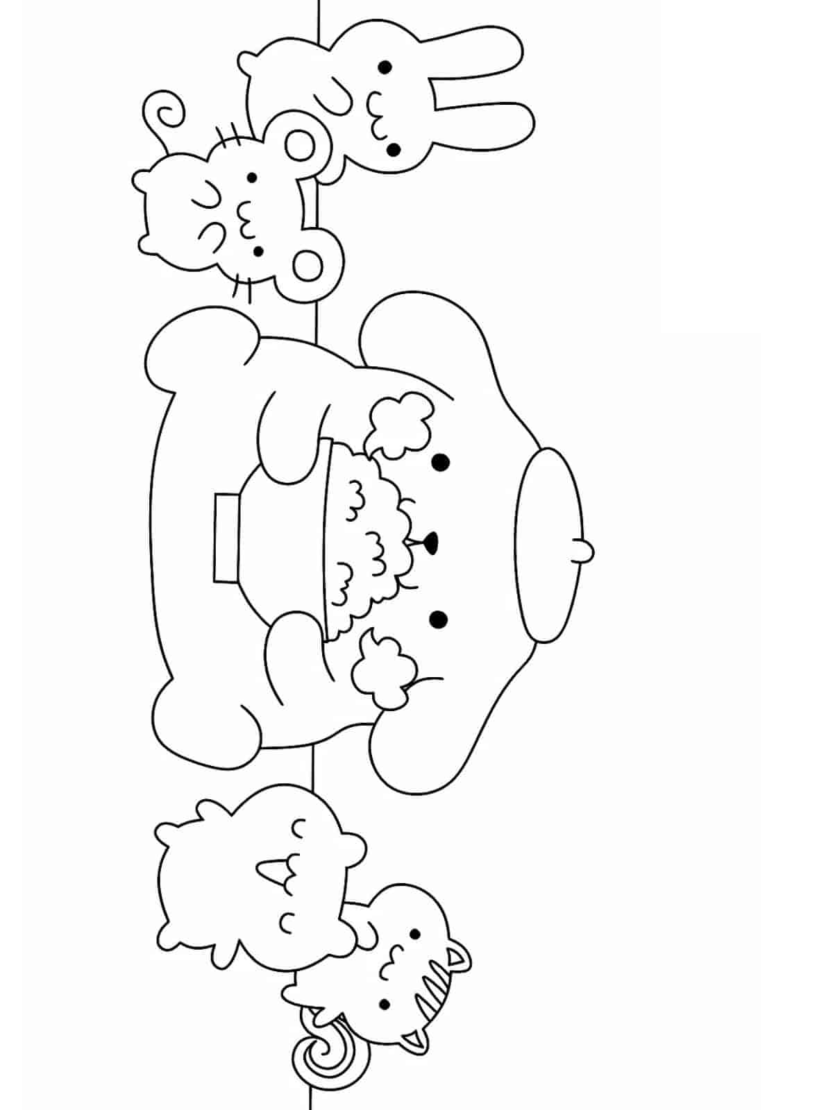 Pompompurin Reading A Book Coloring Pages