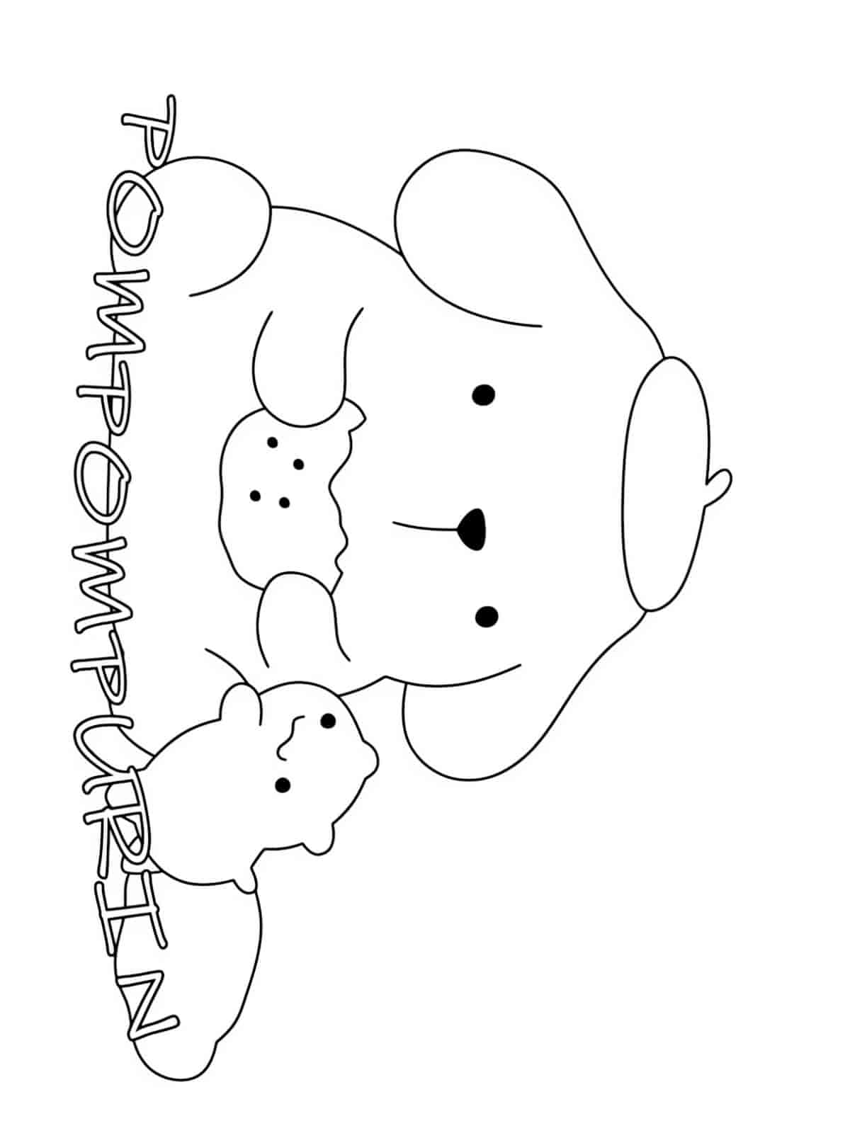 Pompompurin With Barabara Coloring Pages