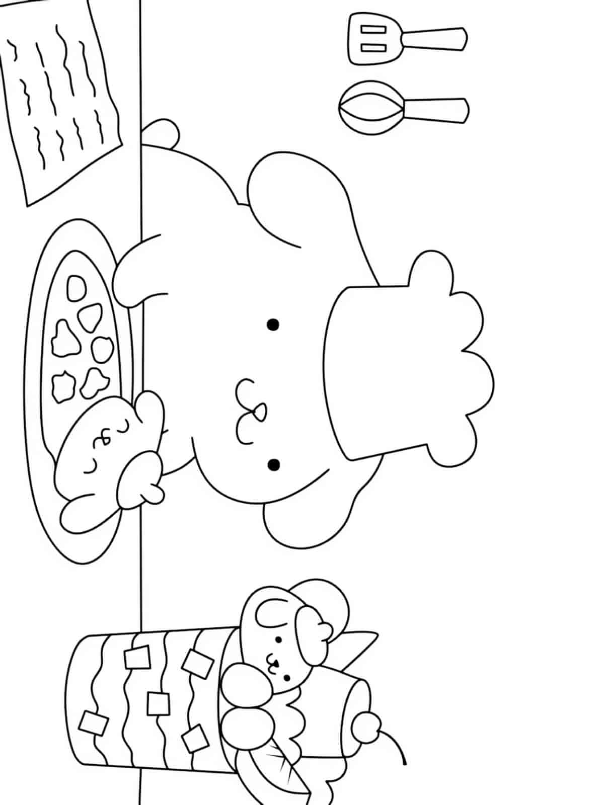 Pompompurin With Mugumugu Coloring Pages