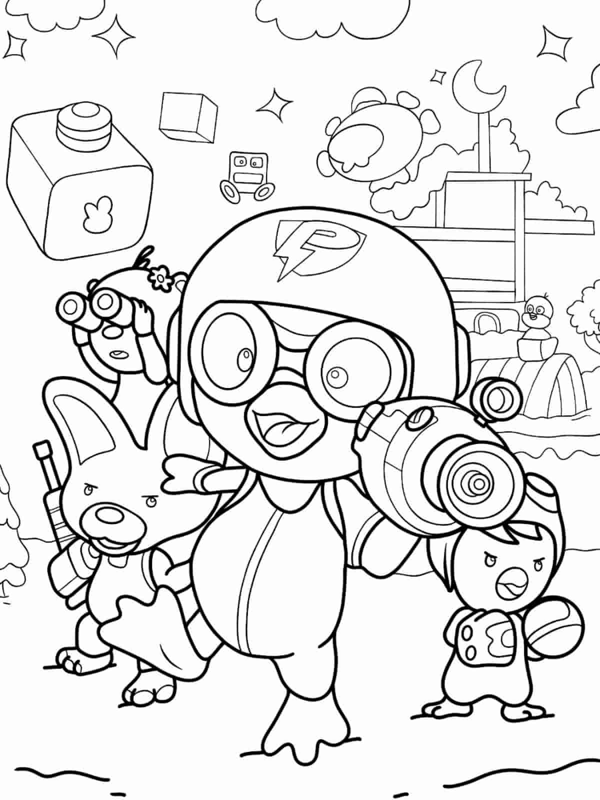 Pororo And Petty Coloring Pages