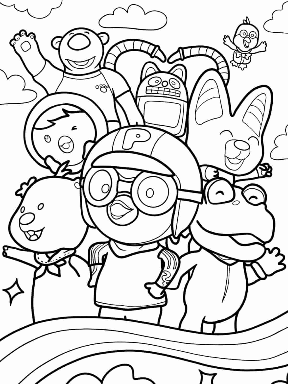 Pororo School Coloring Pages