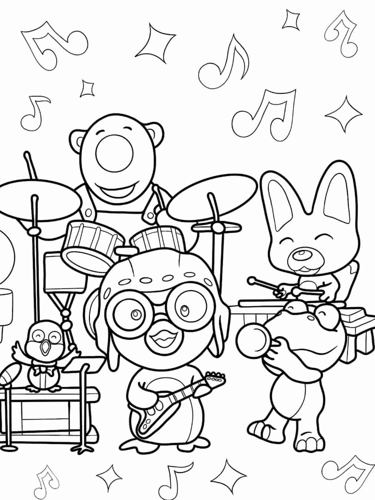 Pororo Summer Fun Coloring Pages