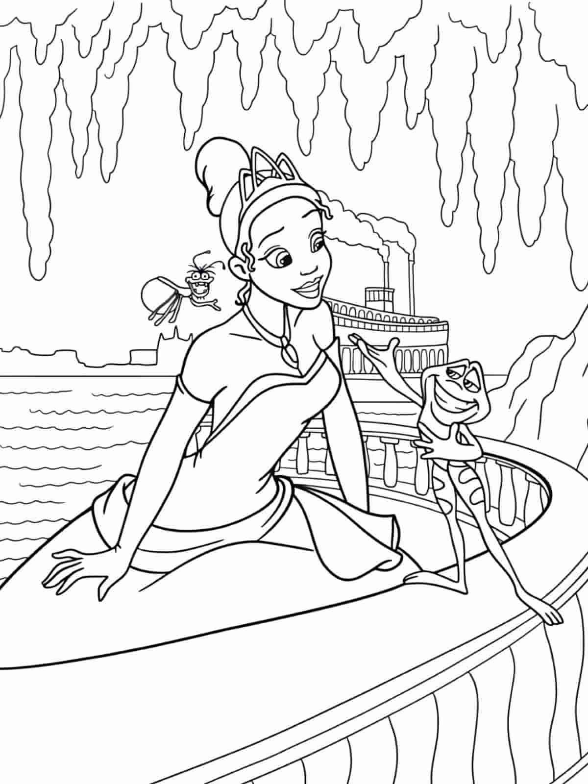 Princess And The Frog Coloring Pages For Kids