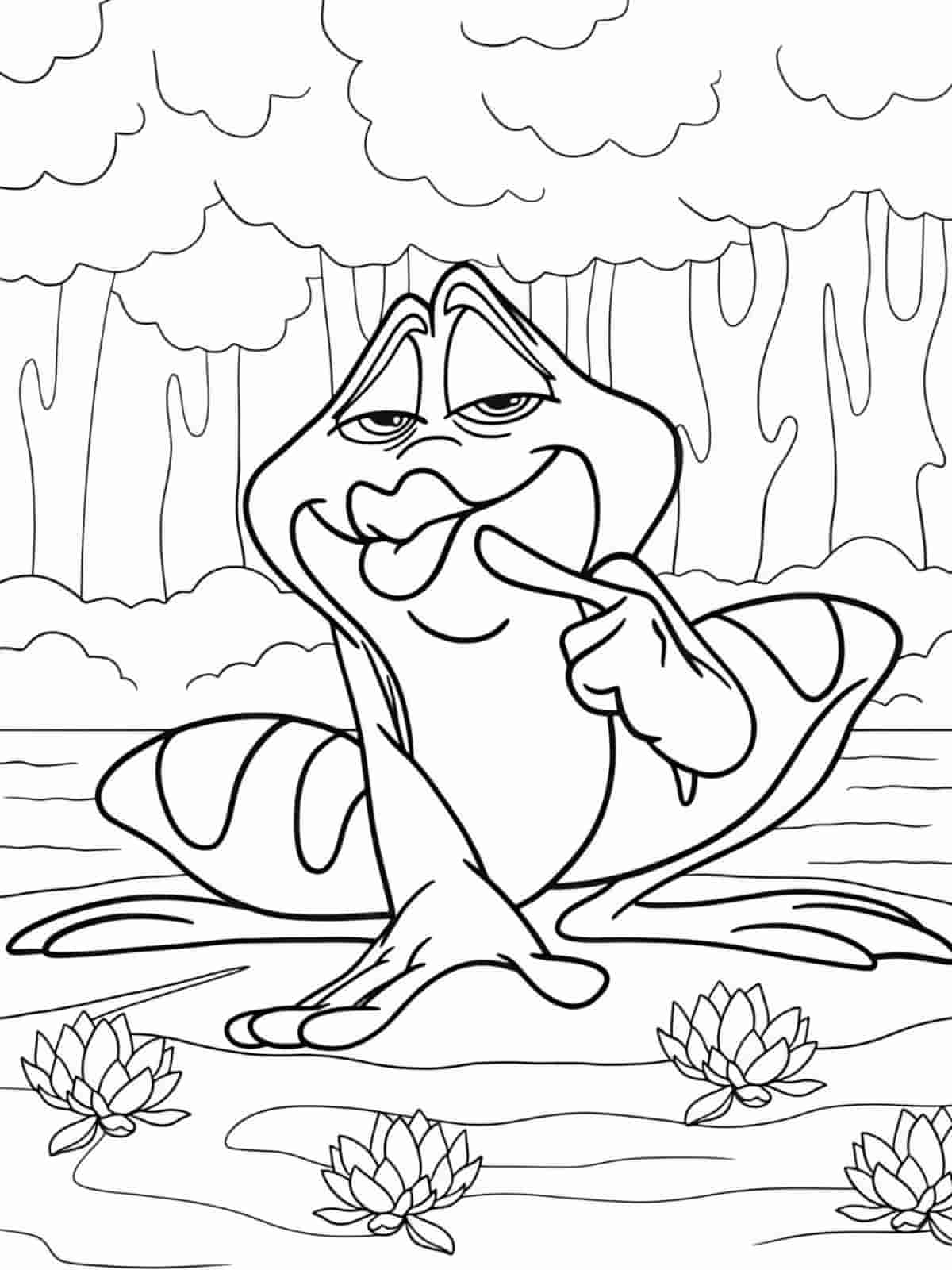 Princess And The Frog Coloring Pages With Tiana