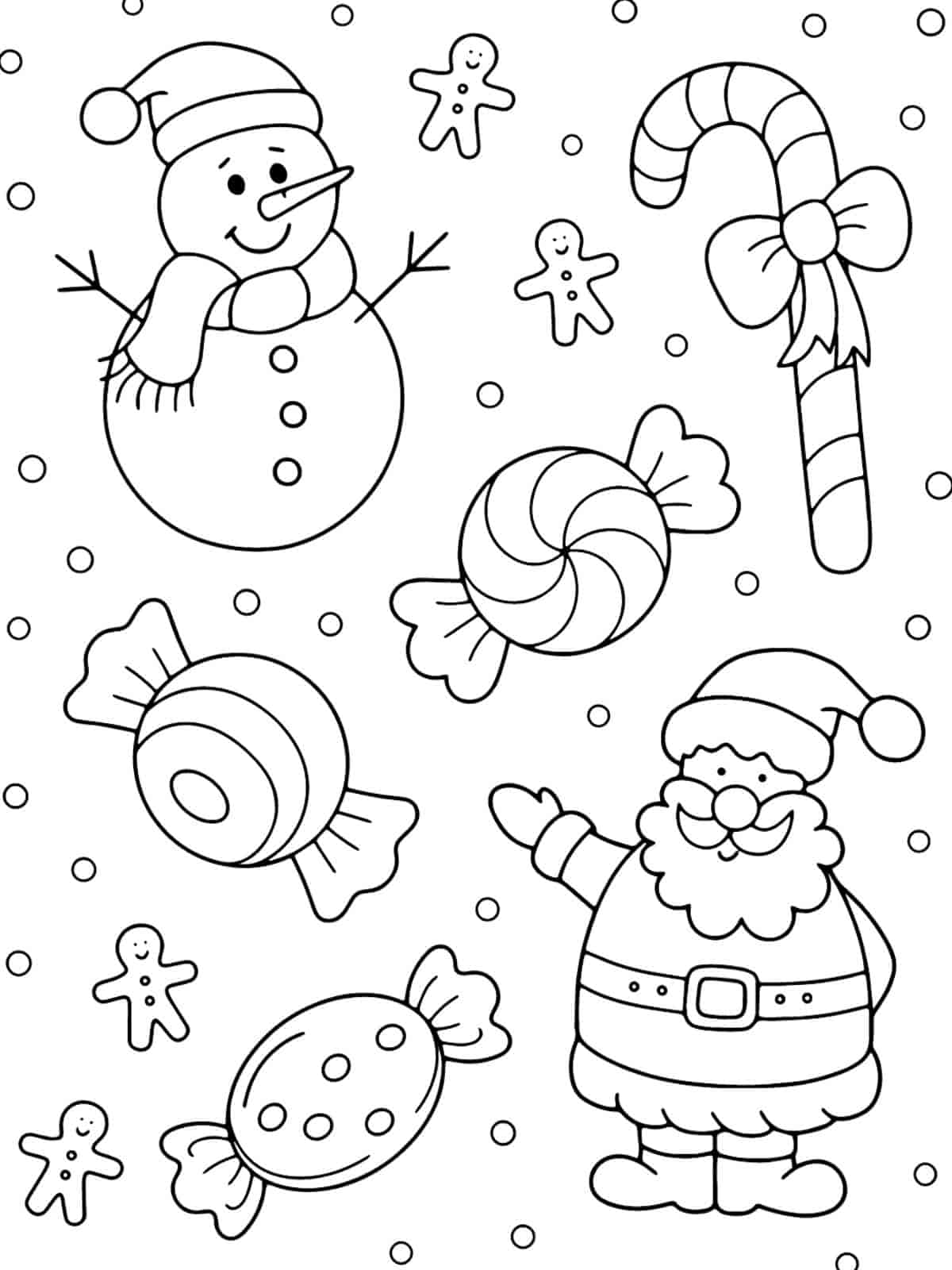 Printable Candy Cane Coloring Sheet For Kids