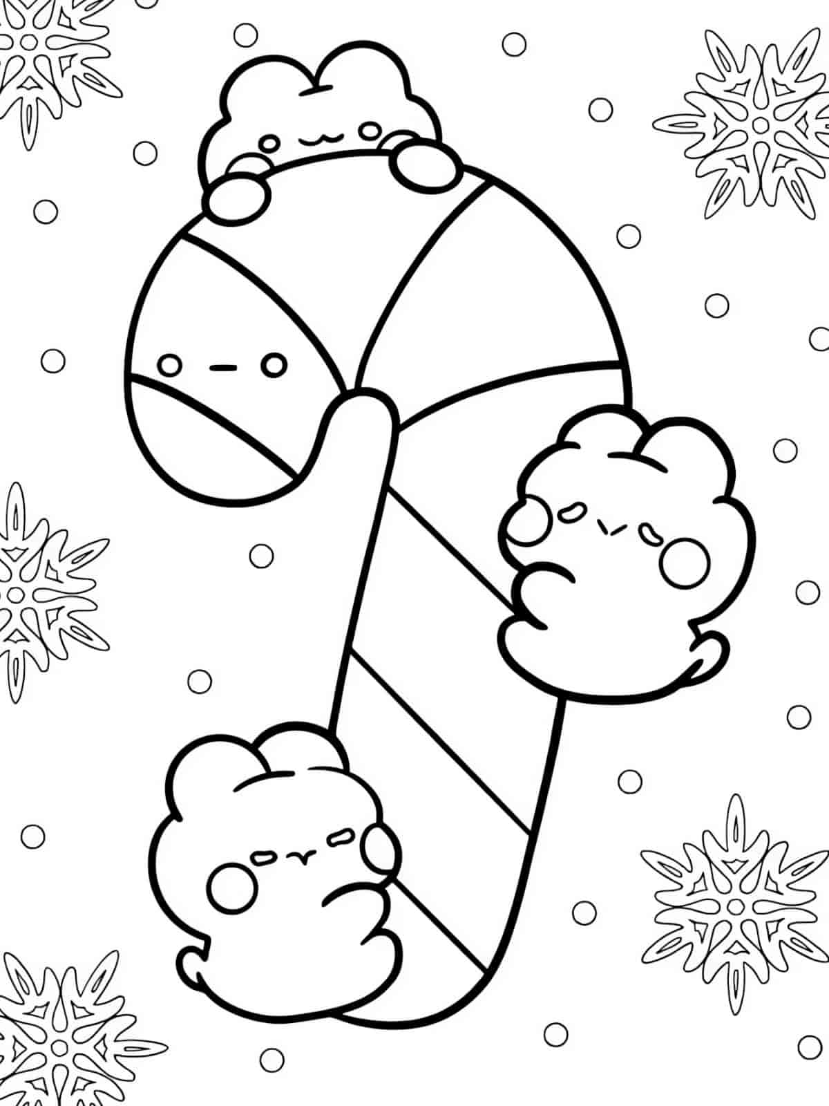 Printable Candy Cane Coloring Sheet