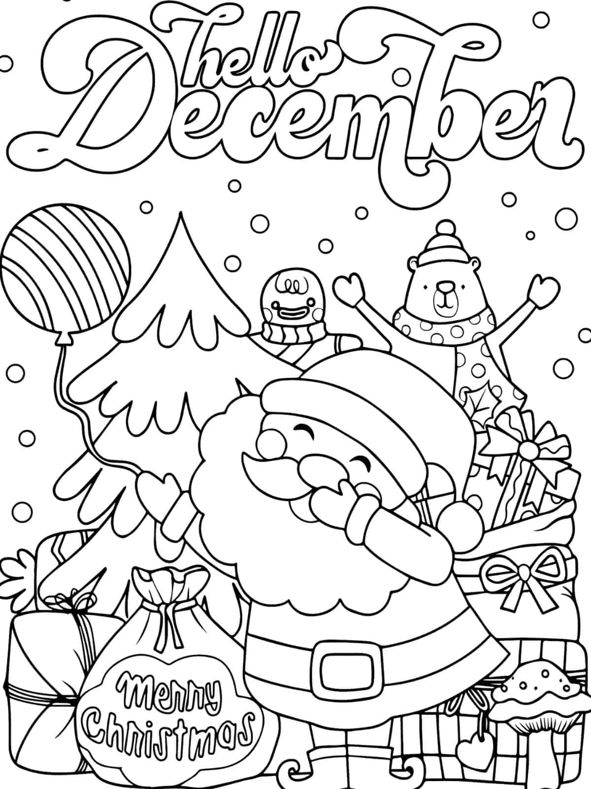 Printable December Coloring Sheets