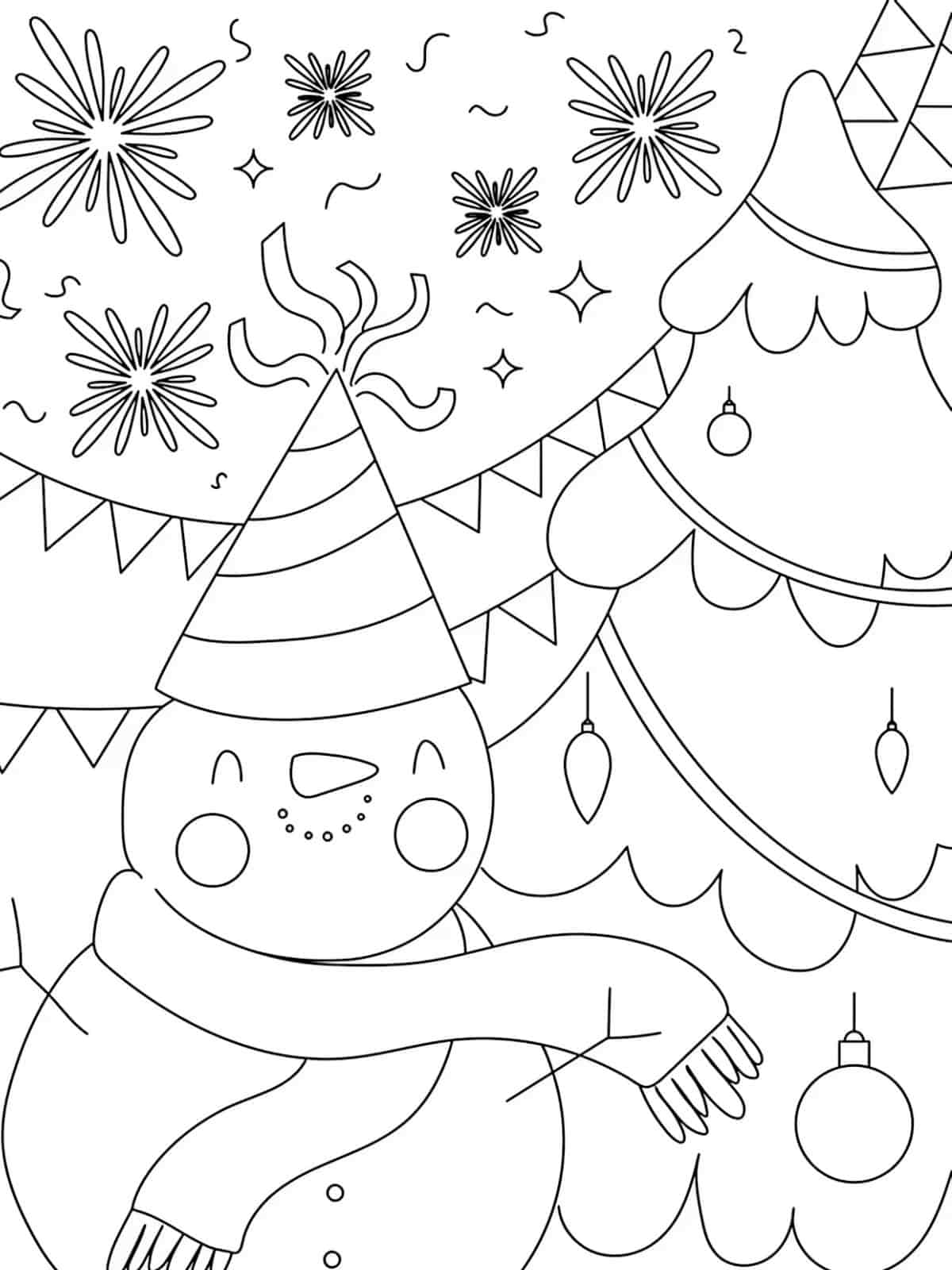 Printable Happy New Year Coloring Pages