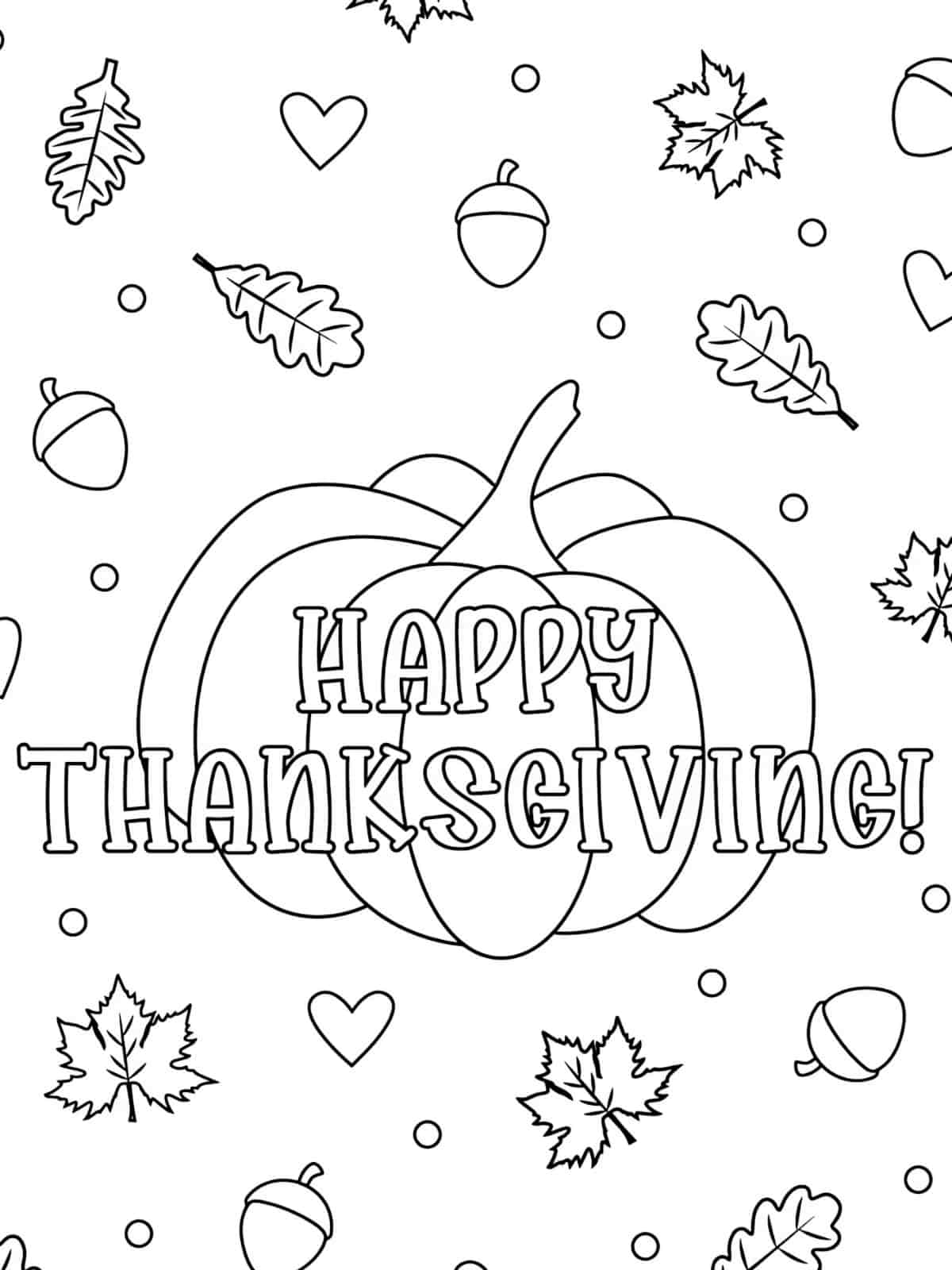 Printable Thanksgiving Coloring Sheets For Families