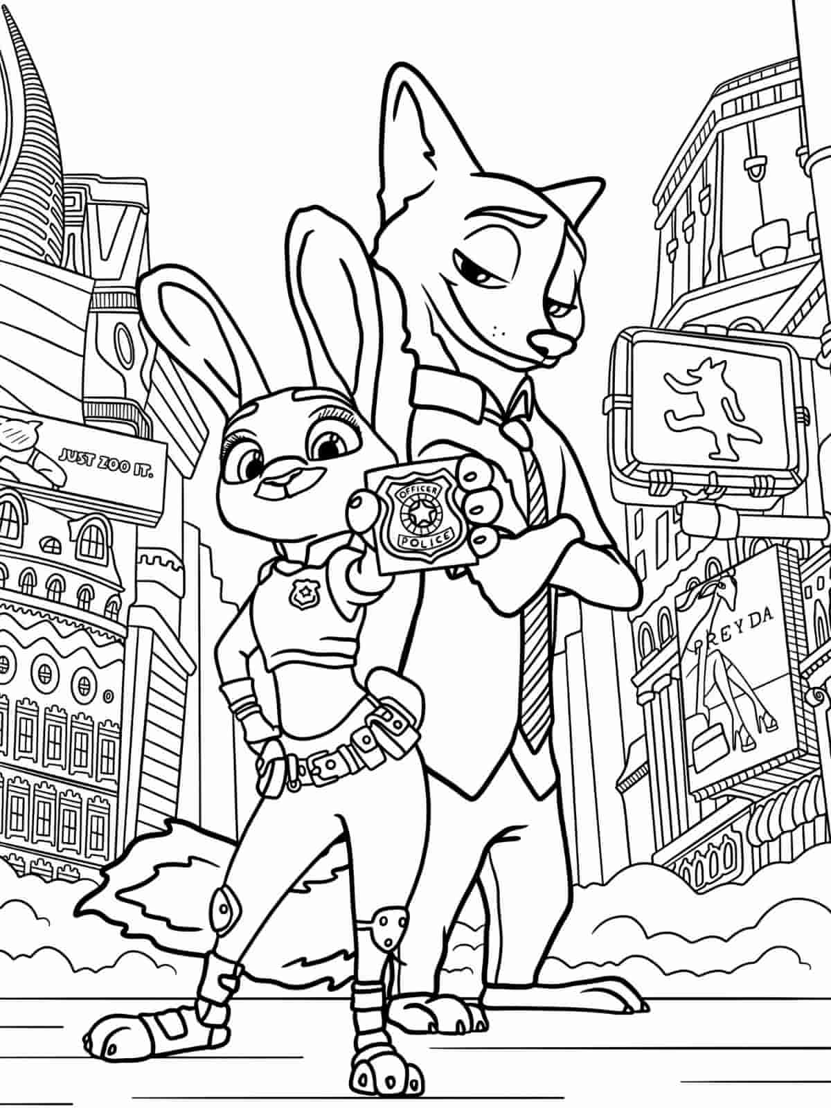 Printable Zootopia Coloring Pages