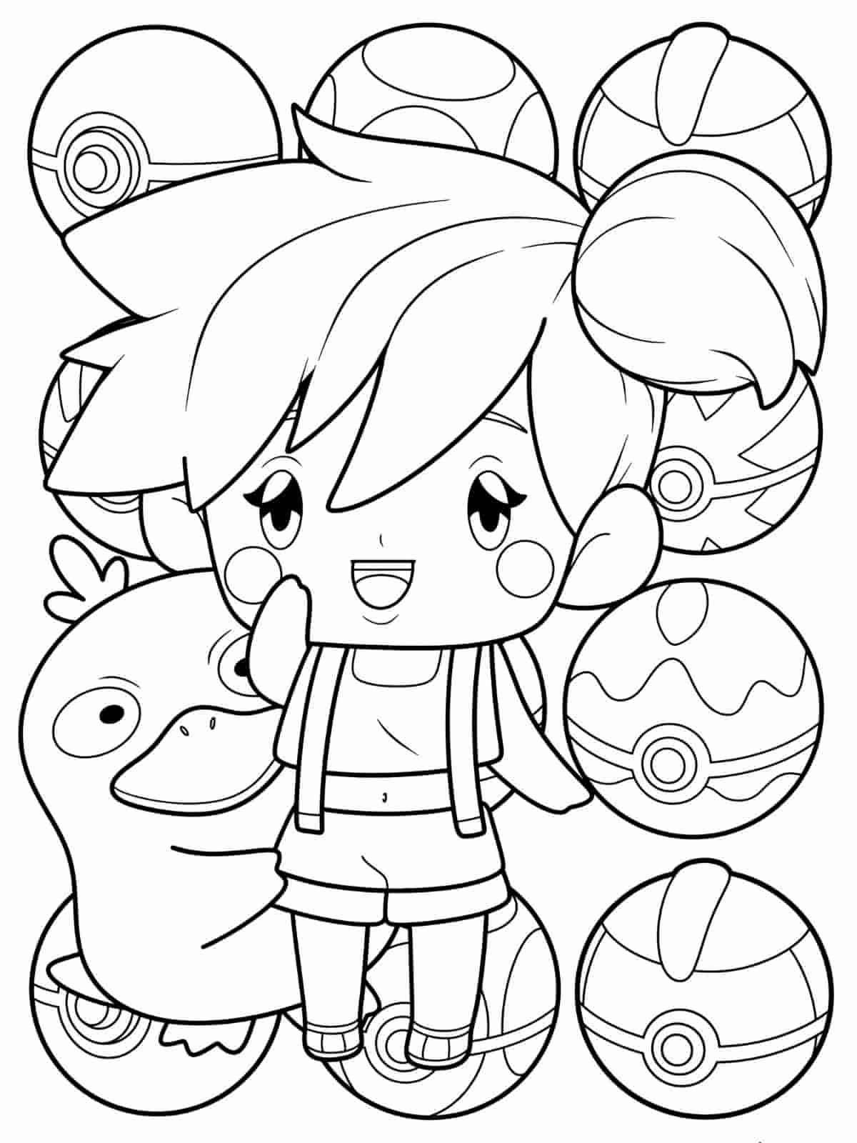 Psyduck And Pokemon Friends Coloring Pages