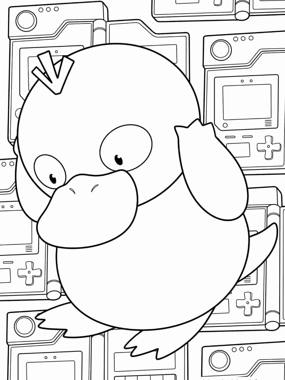 Psyduck At Lake Coloring Pages