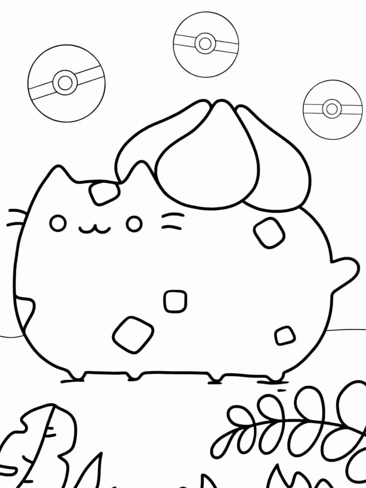 Pusheen And Coffee Coloring Pages