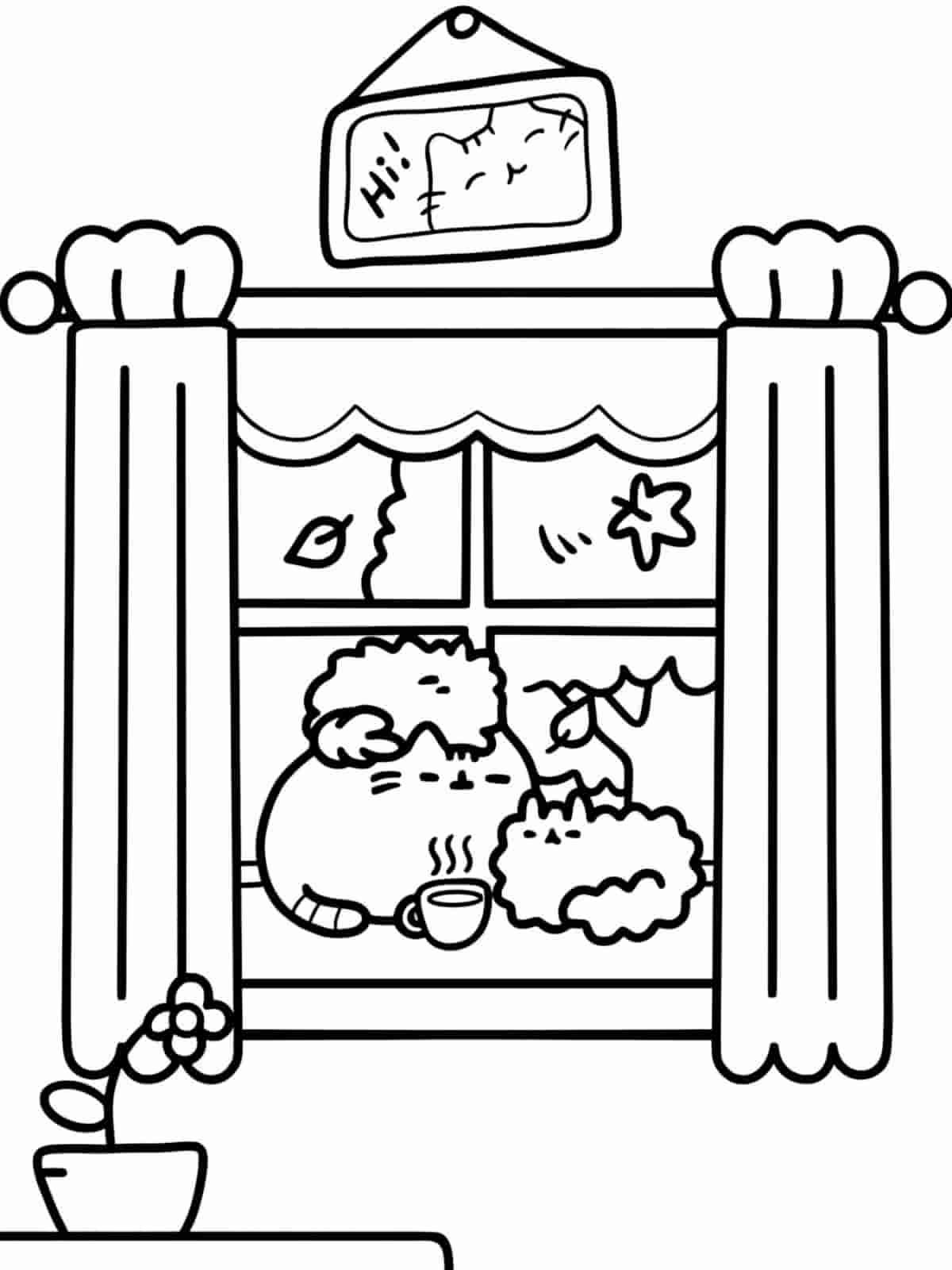 Pusheen Chibi Coloring Pages