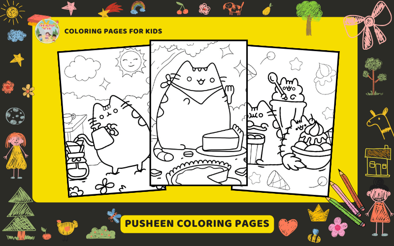 Pusheen Coloring Pages Featured Image Min