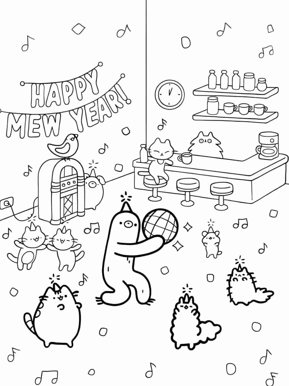 Pusheen Coloring Pages For Adults