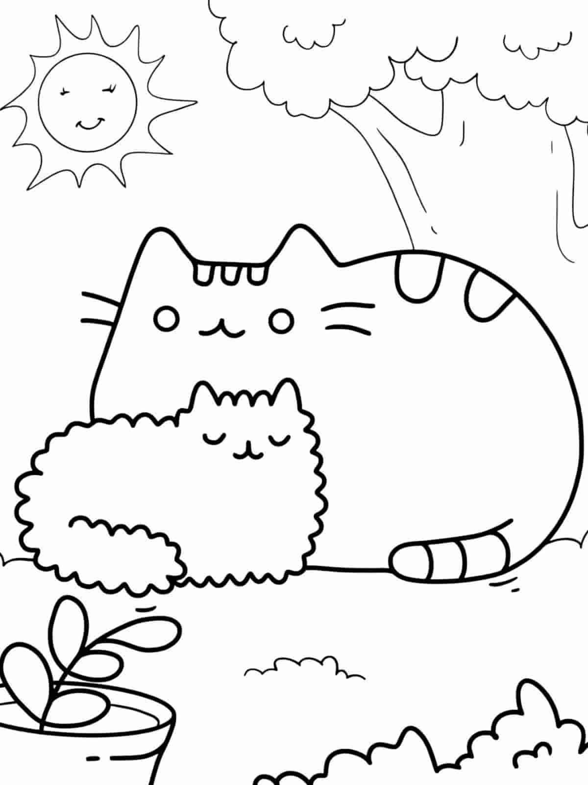 Pusheen Coloring Pages For Kids