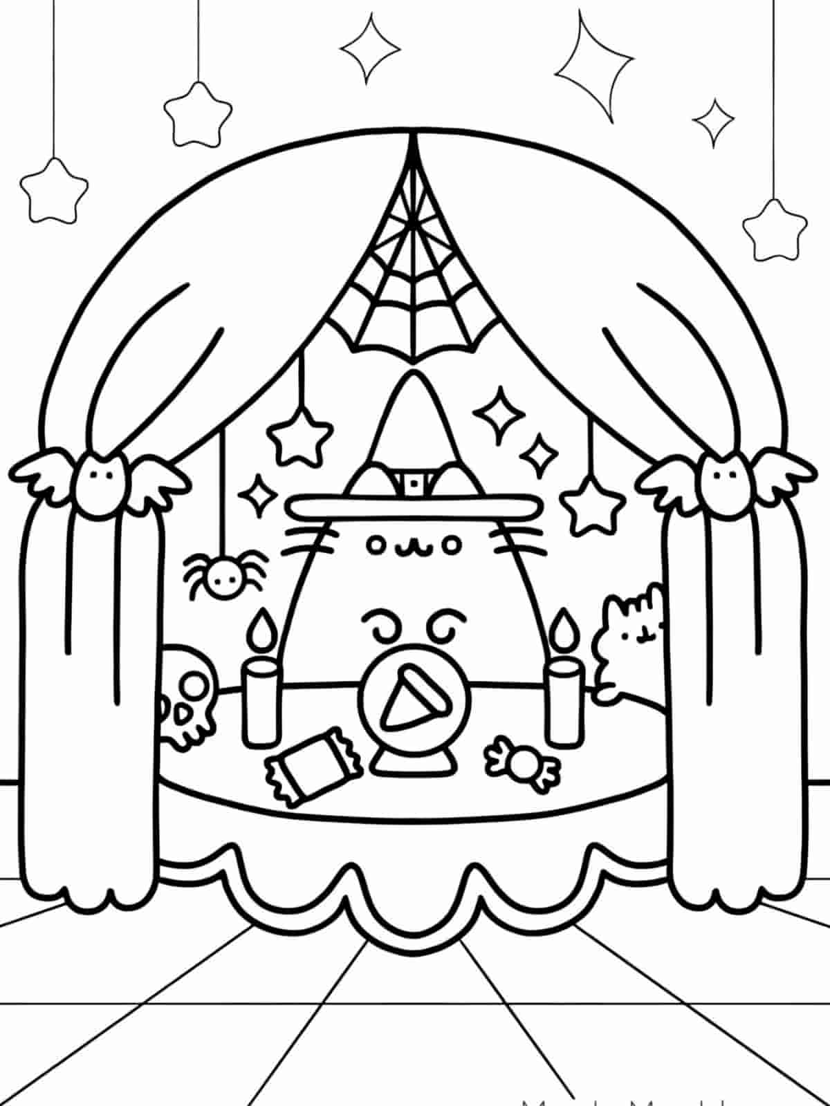 Pusheen Coloring Pages Free Printable