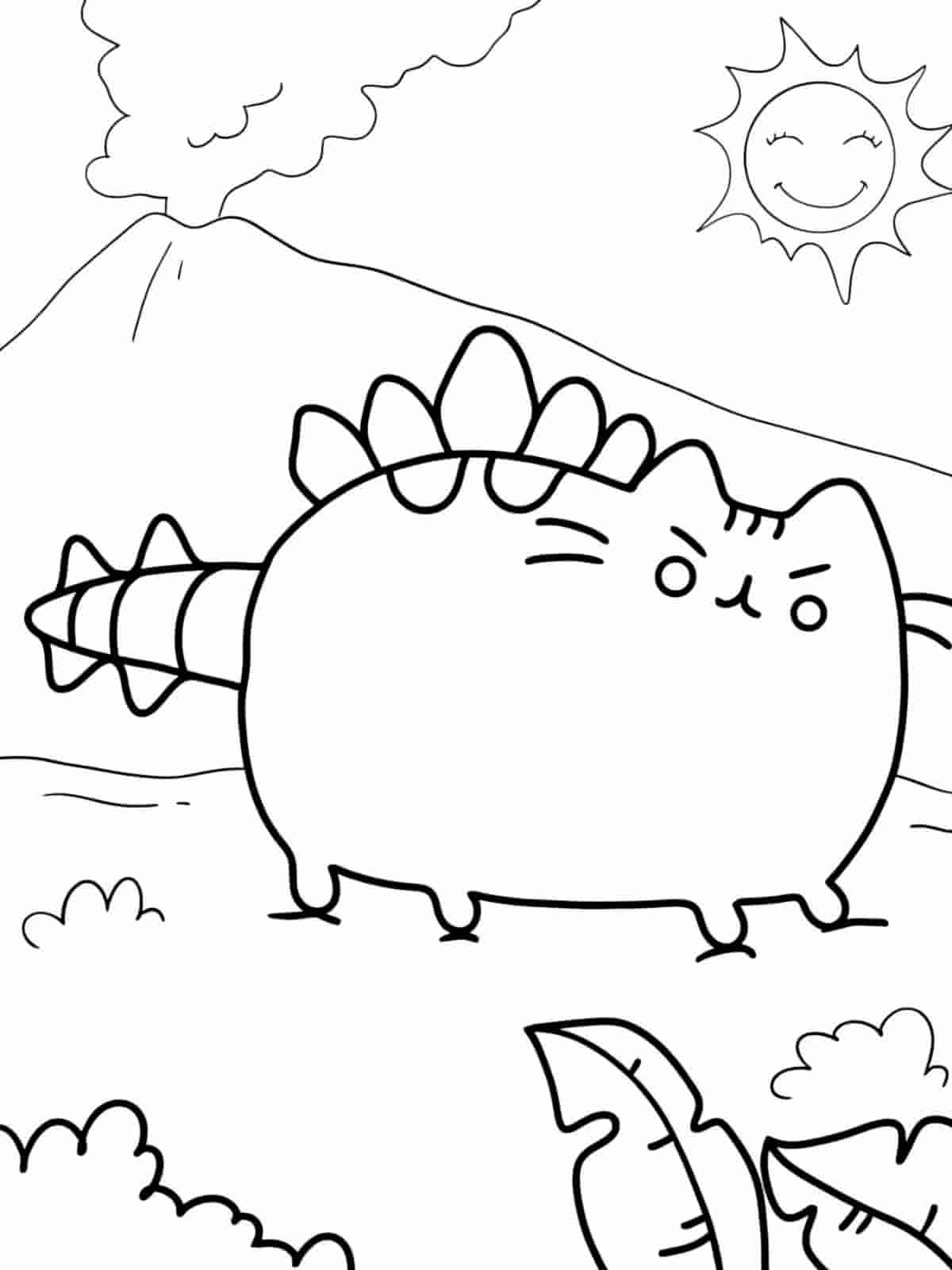 Pusheen Dressed Up Coloring Pages