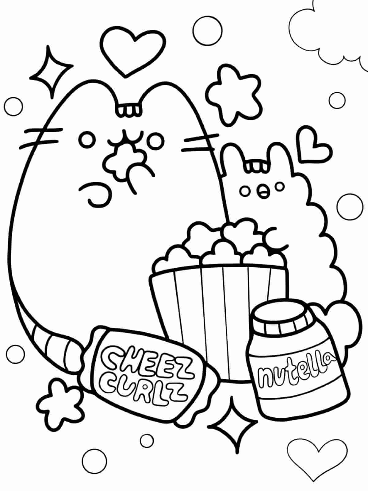 Pusheen In Space Coloring Pages