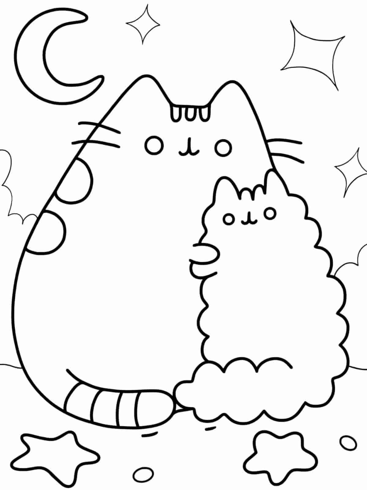 Pusheen With Friend Coloring Pages