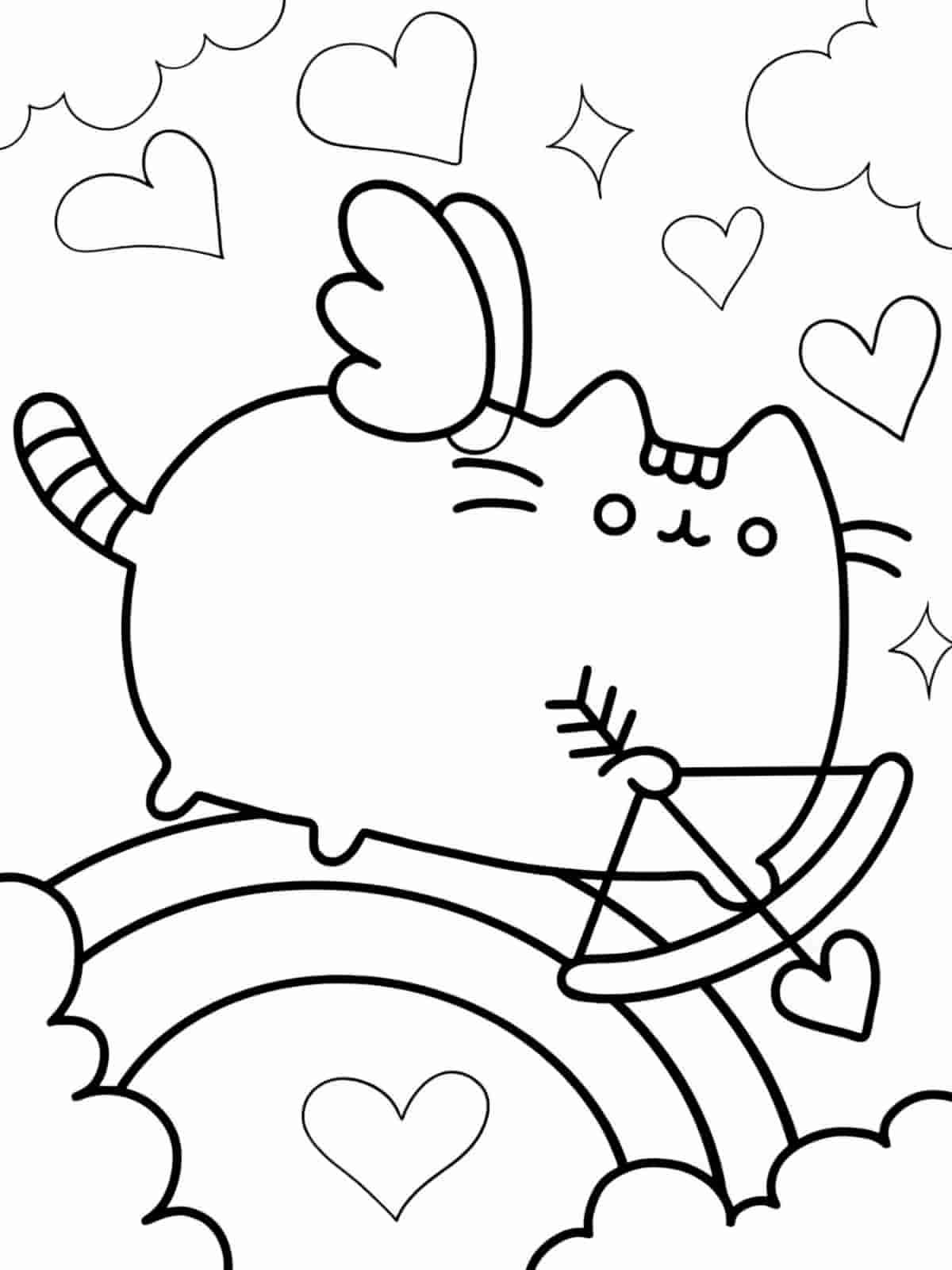 Pusheen With Kittens Coloring Pages