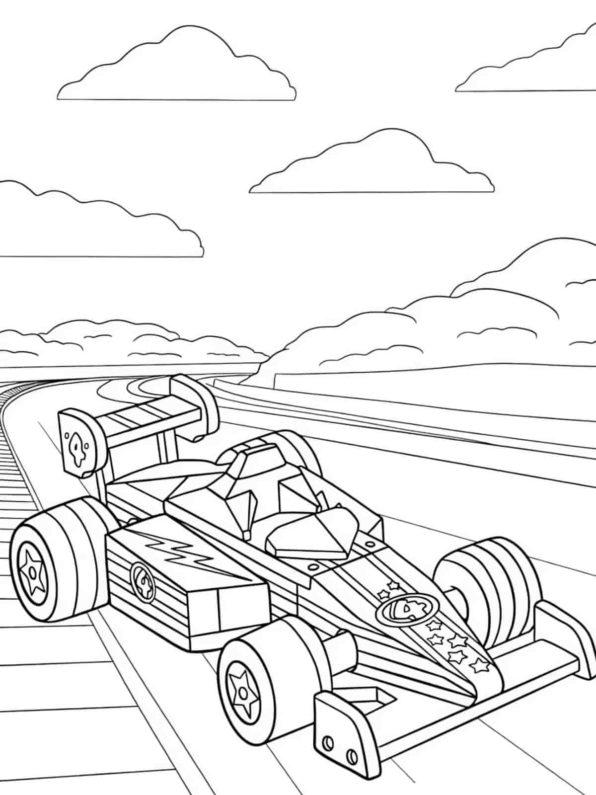 Race Car Competition Coloring Page