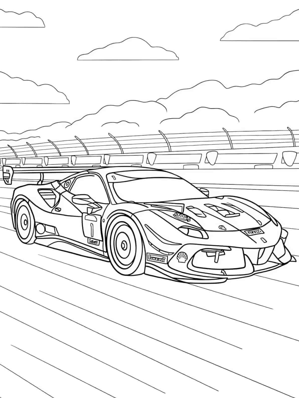 Race Car Drift Coloring Page