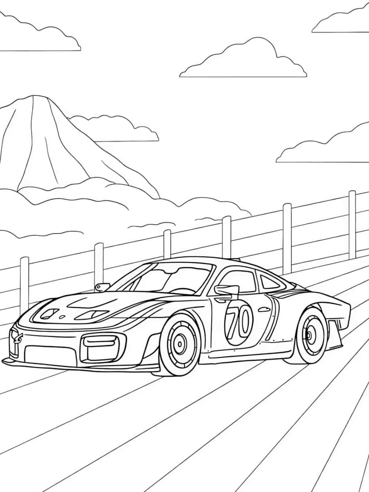 Race Car Speed Coloring Page