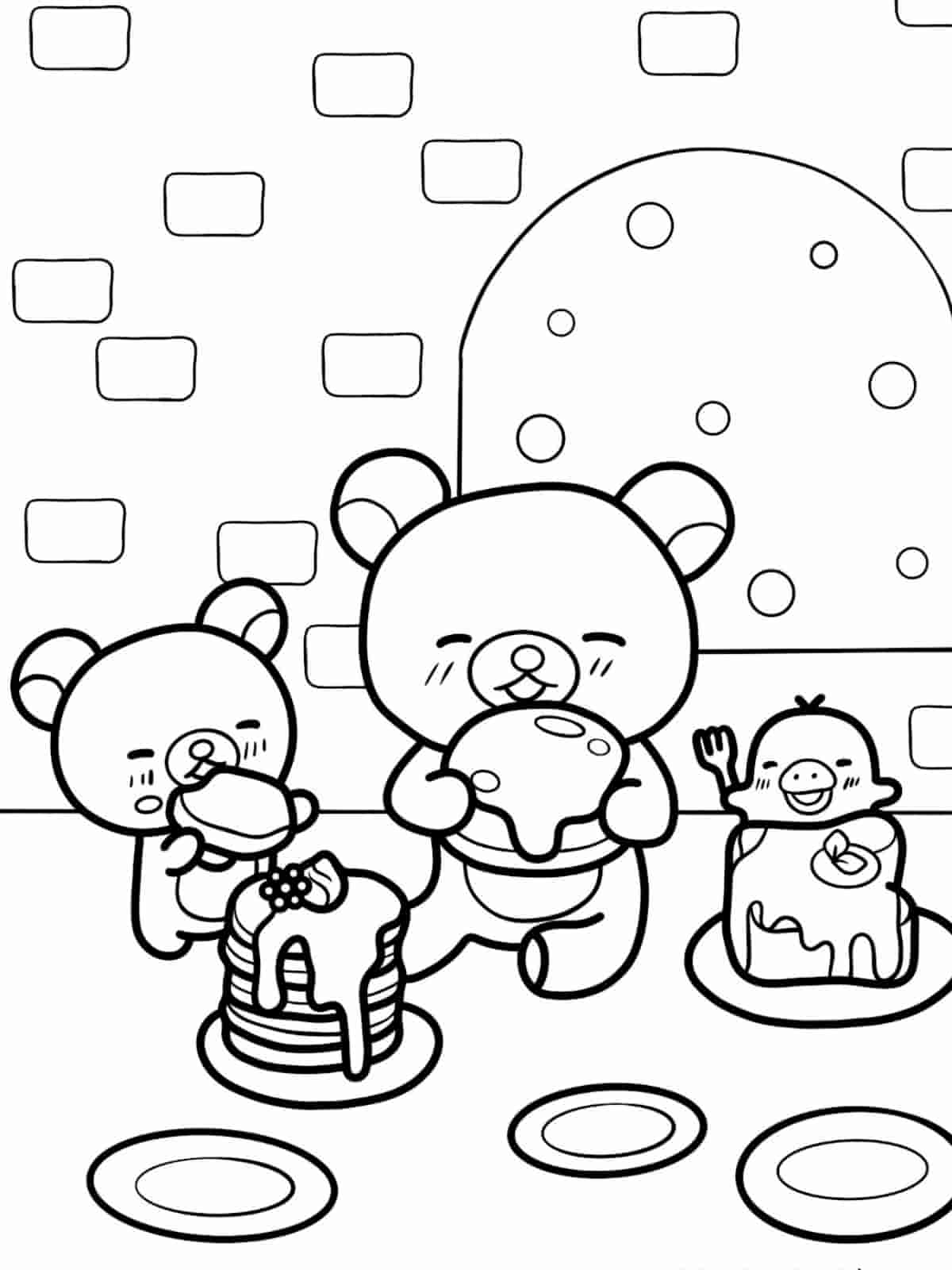 Relaxing Rilakkuma Coloring Pages