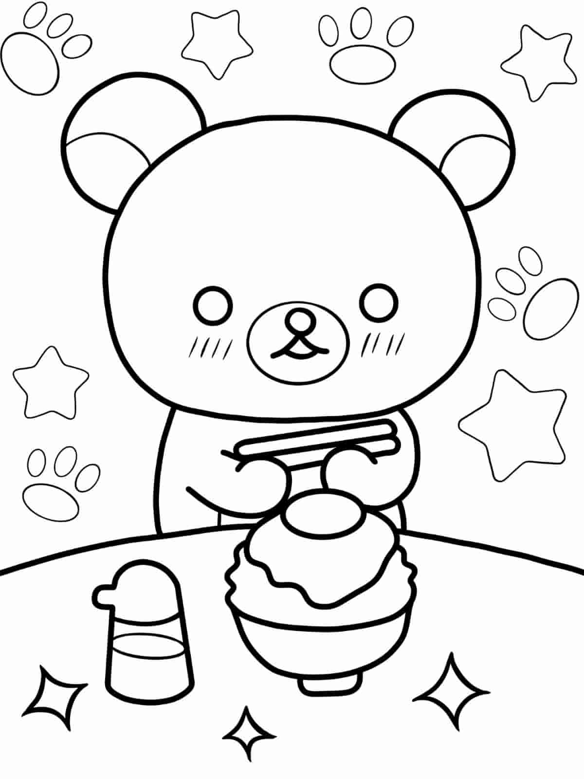 Rilakkuma And Honey Coloring Pages