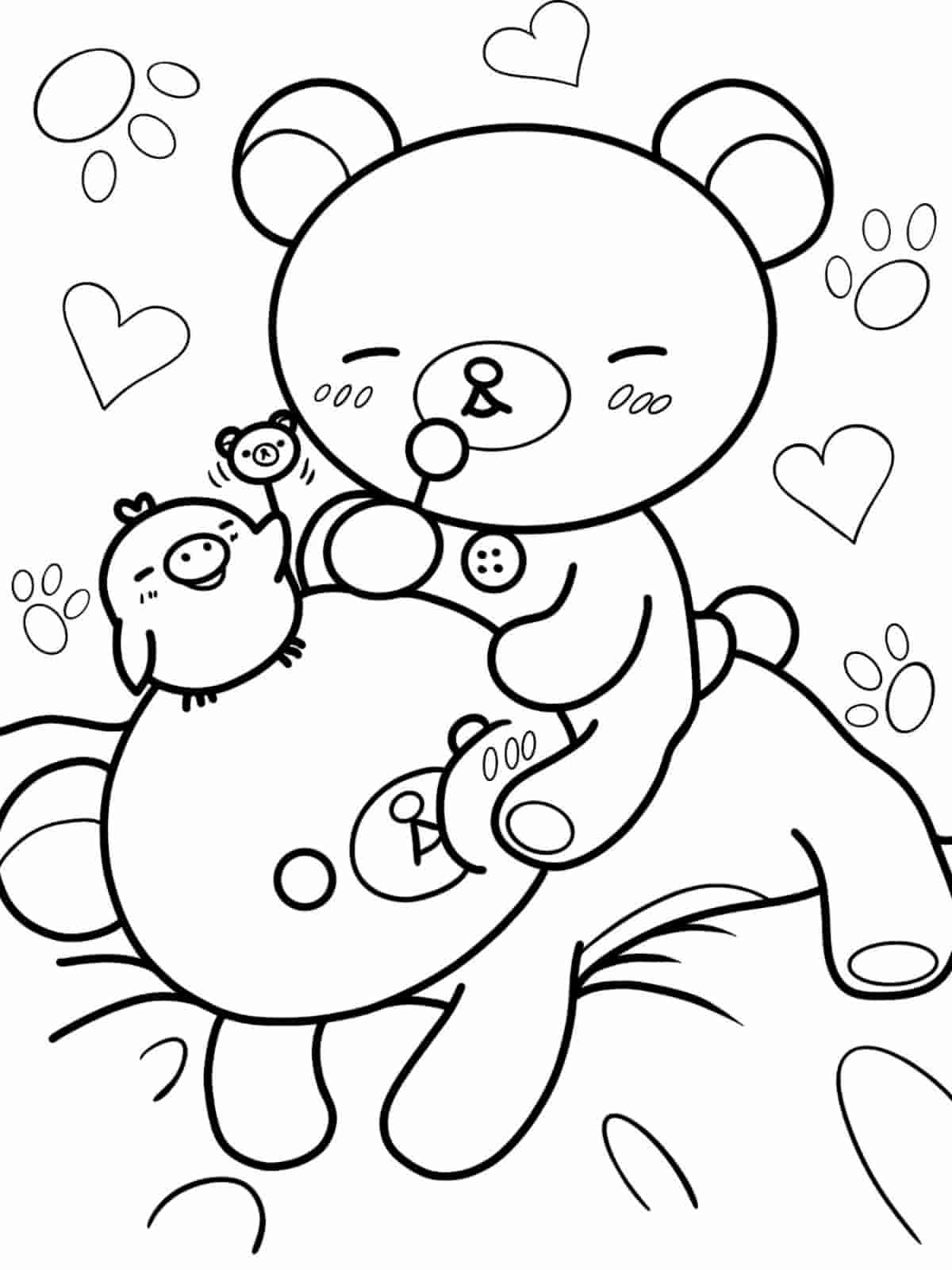 Rilakkuma And Kiiroitori Coloring Pages