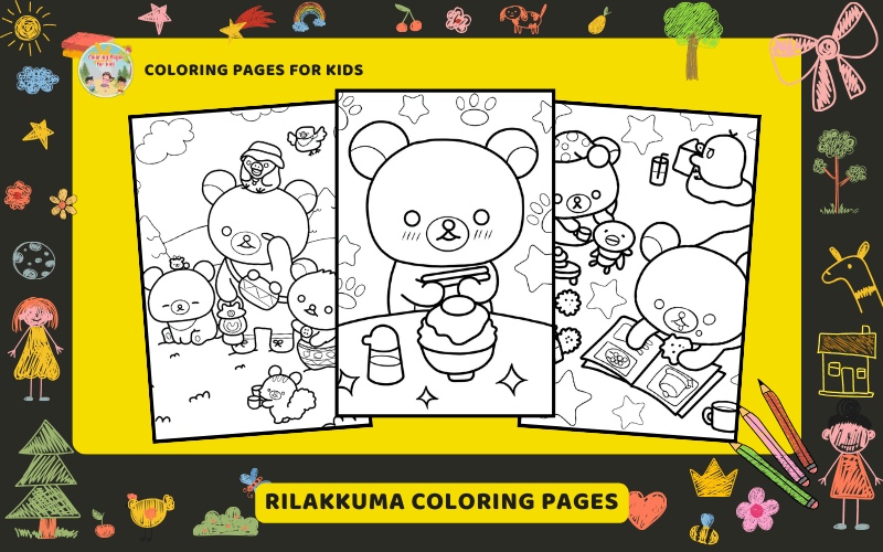 Rilakkuma Coloring Pages Featured Image Min