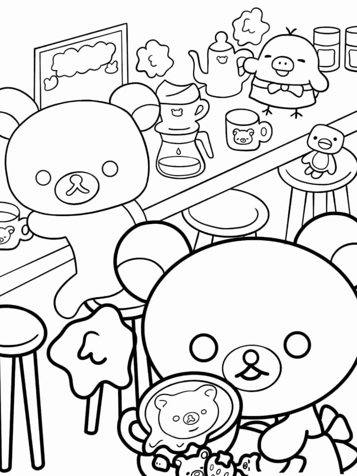 Rilakkuma Coloring Pages To Download and Print 🎨🐻