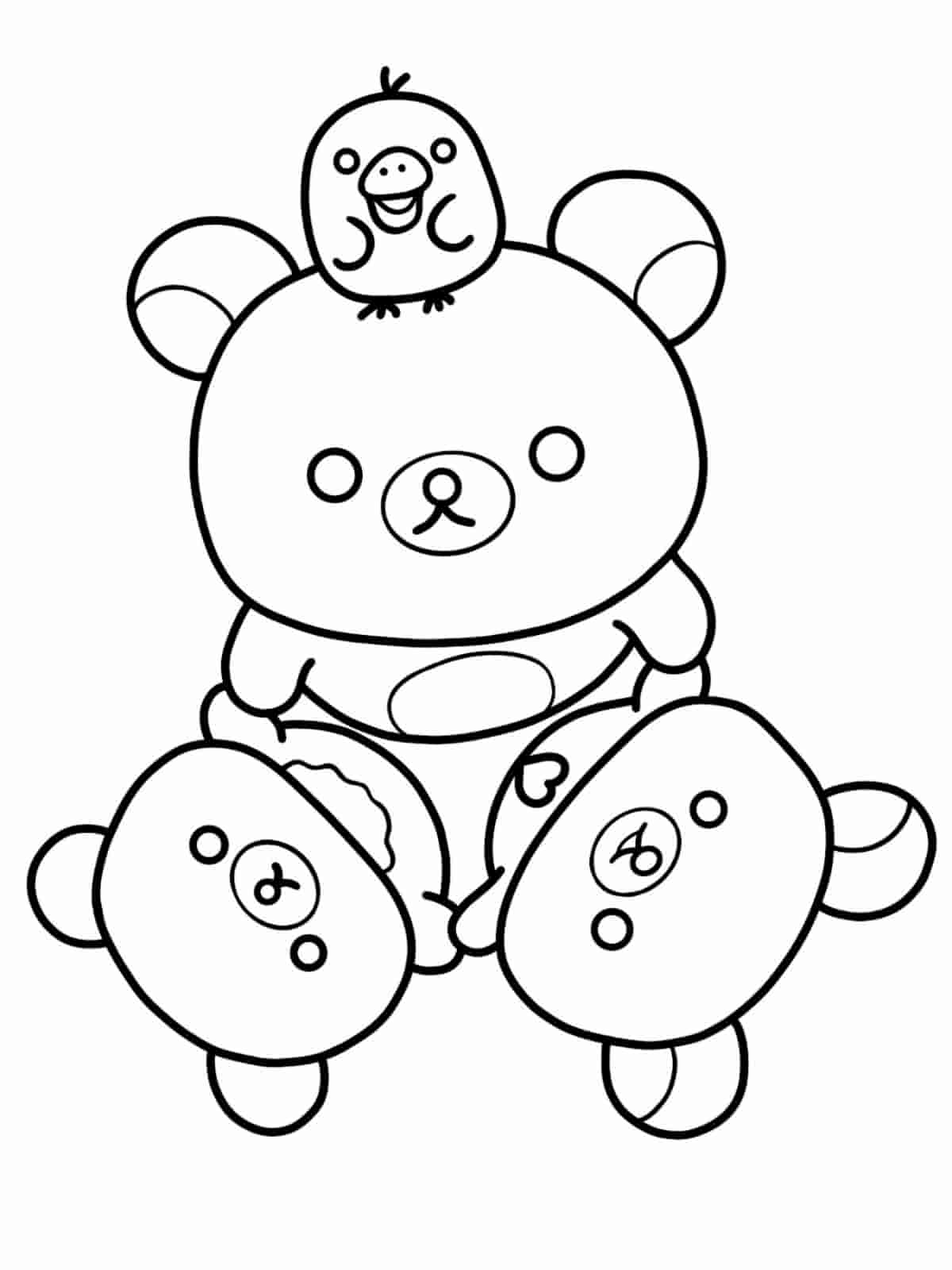 Rilakkuma Pajama Party Coloring Pages