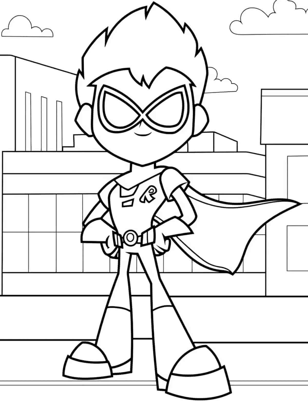 Robin Teen Titans Go Coloring Page