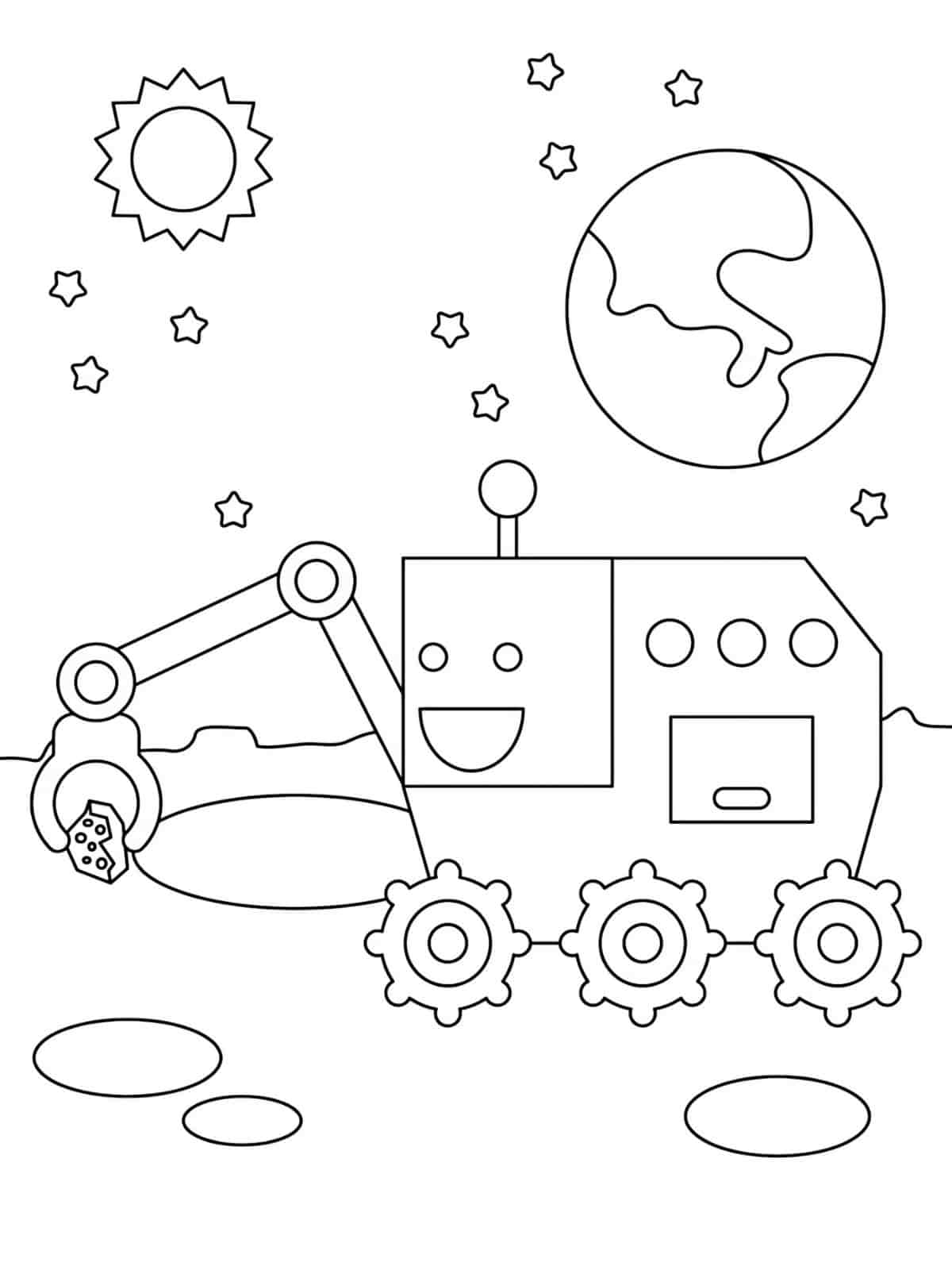 Robot Coloring Page For Kids