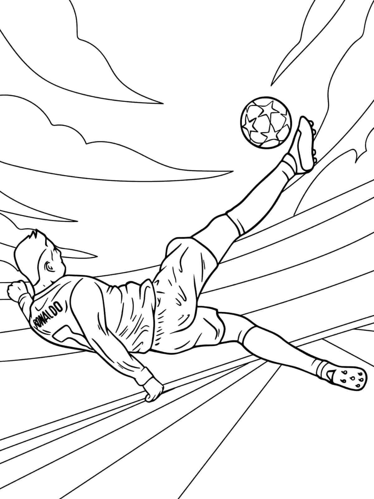 Ronaldo Heading The Ball Coloring Pages