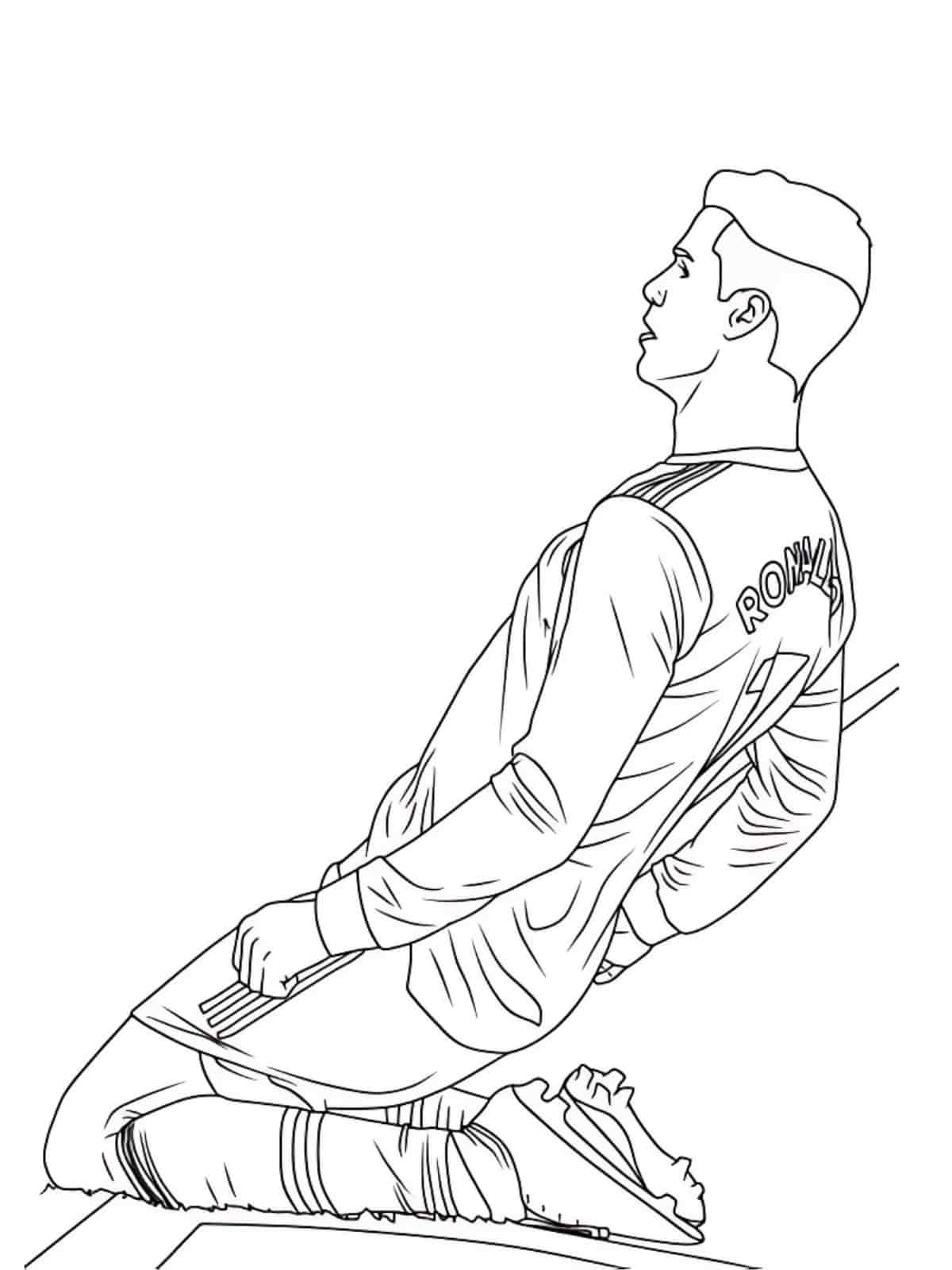 Ronaldo In A Real Madrid Jersey Coloring Pages