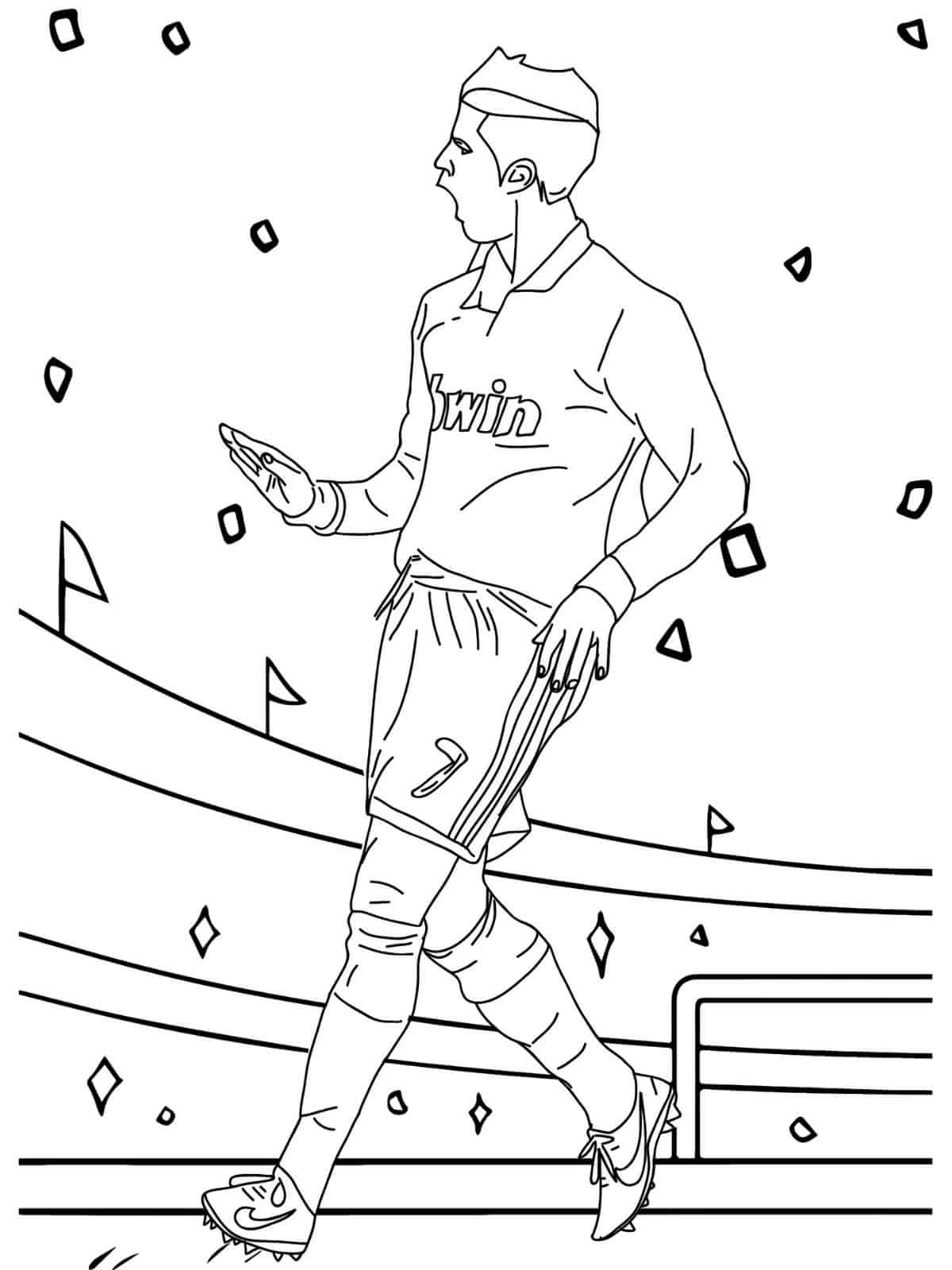 Ronaldo Shooting A Free Kick Coloring Pages