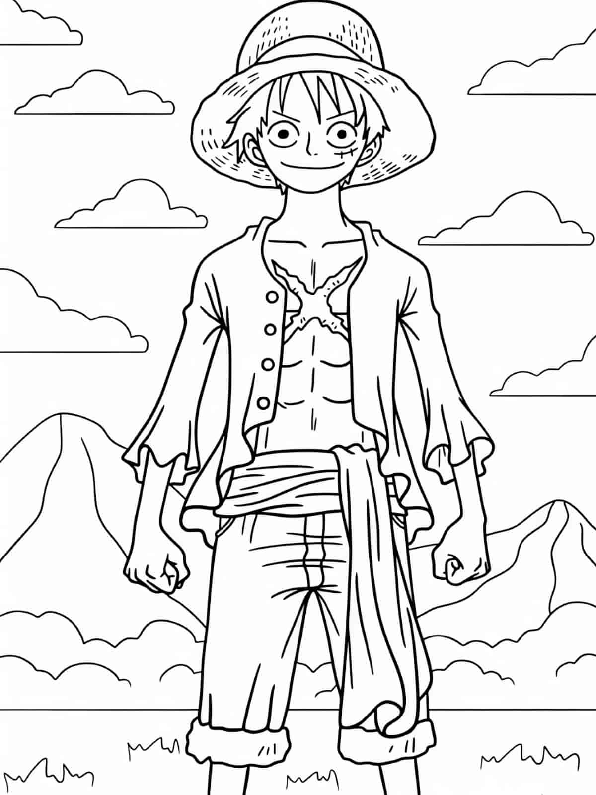 Rubber Man Luffy Coloring Pages