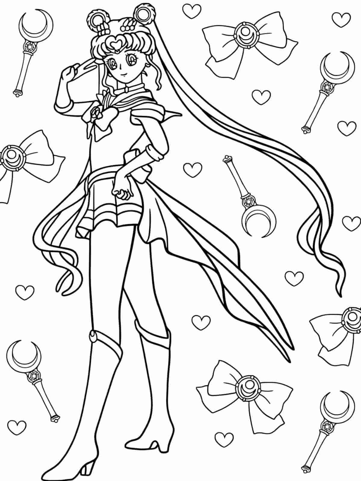 Sailor Moon Activity Coloring Pages