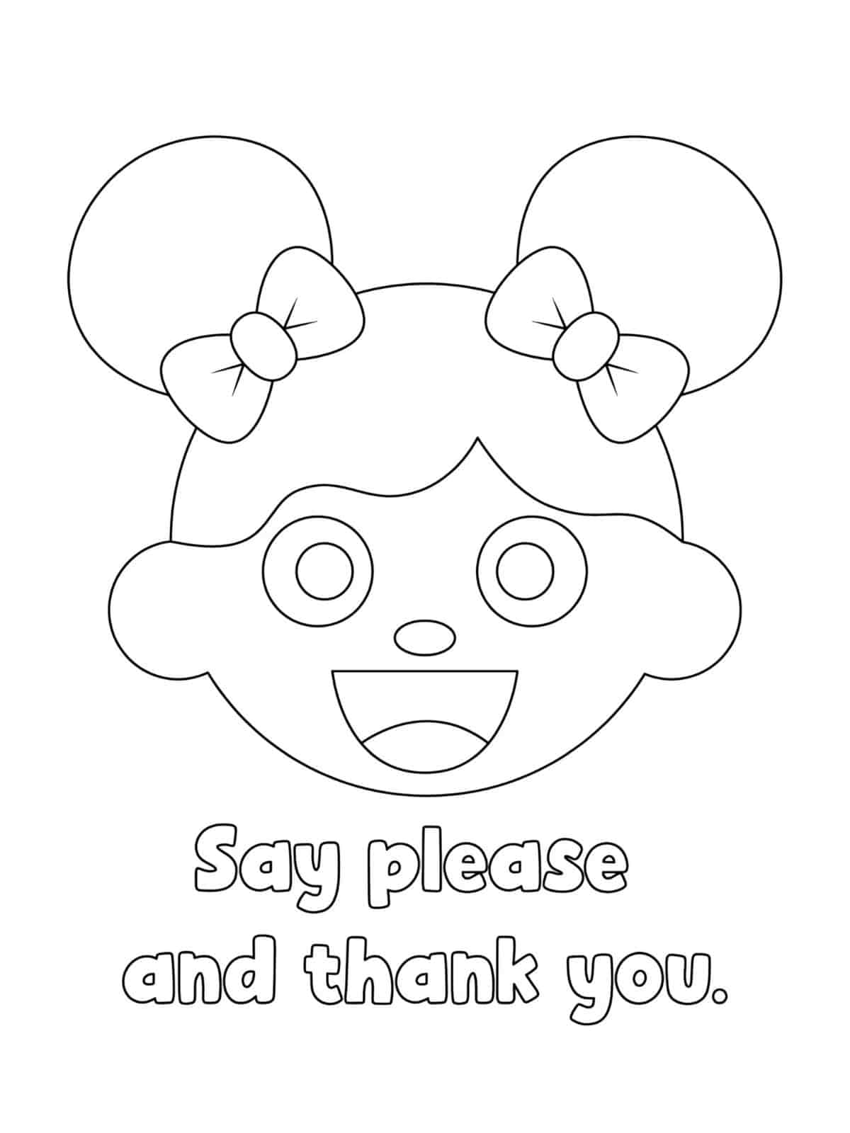 Say Please And Thank You Coloring Pages