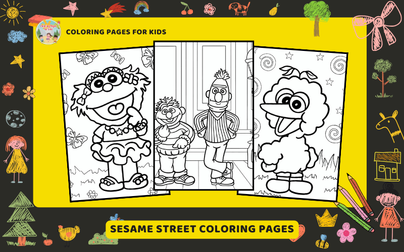 Sesame Street Coloring Pages Featured Image Min