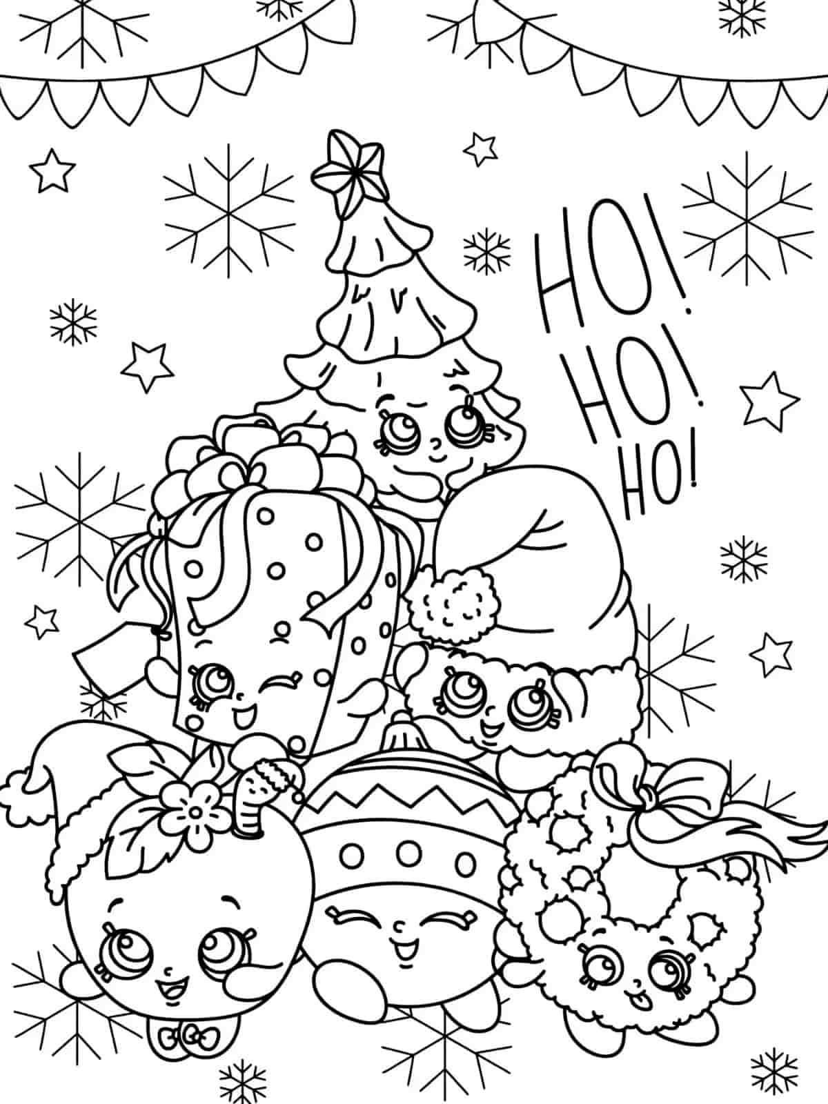 Shopkins Christmas Coloring Pages For Kids