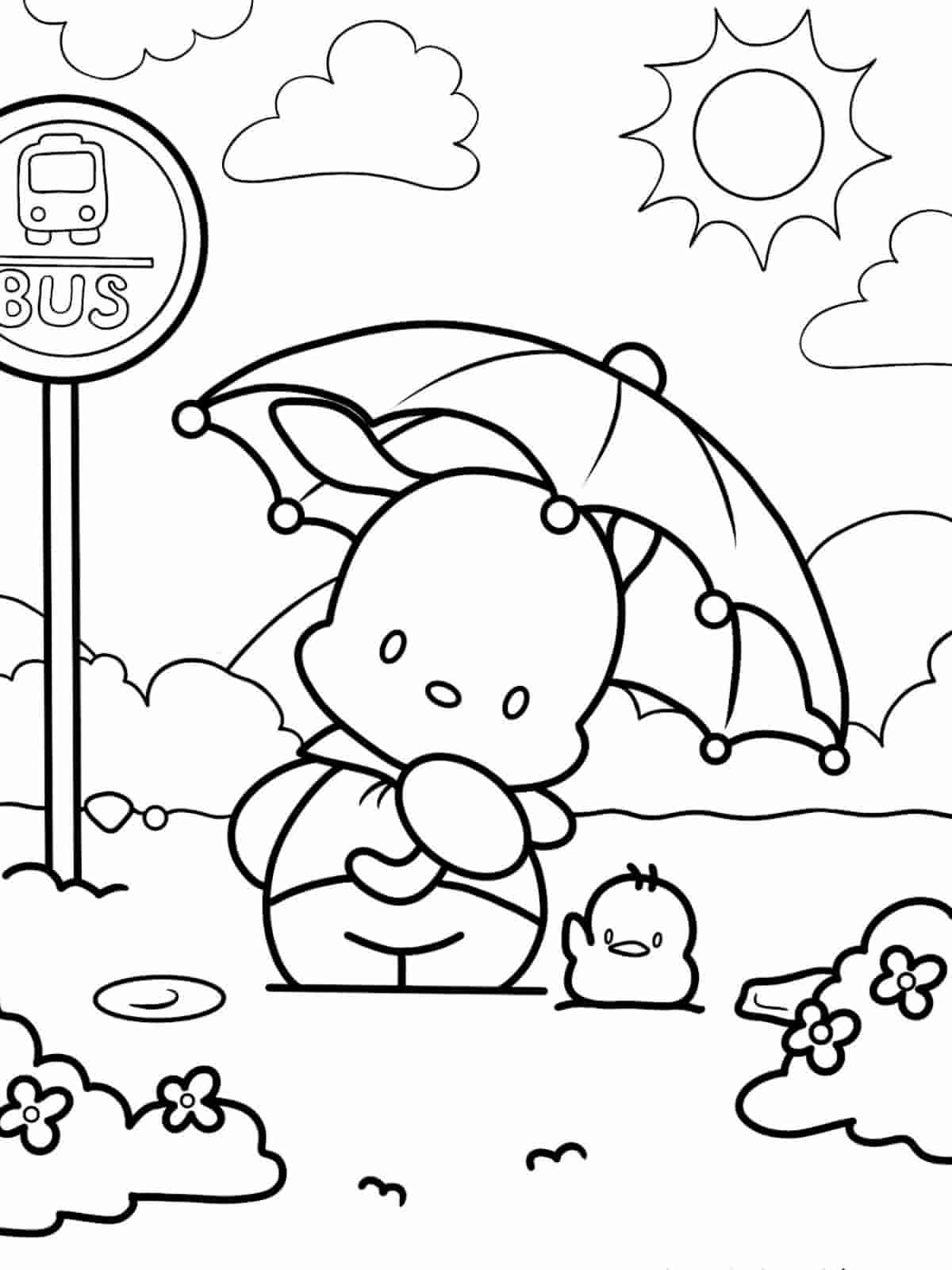 Simple Pochacco Coloring Pages