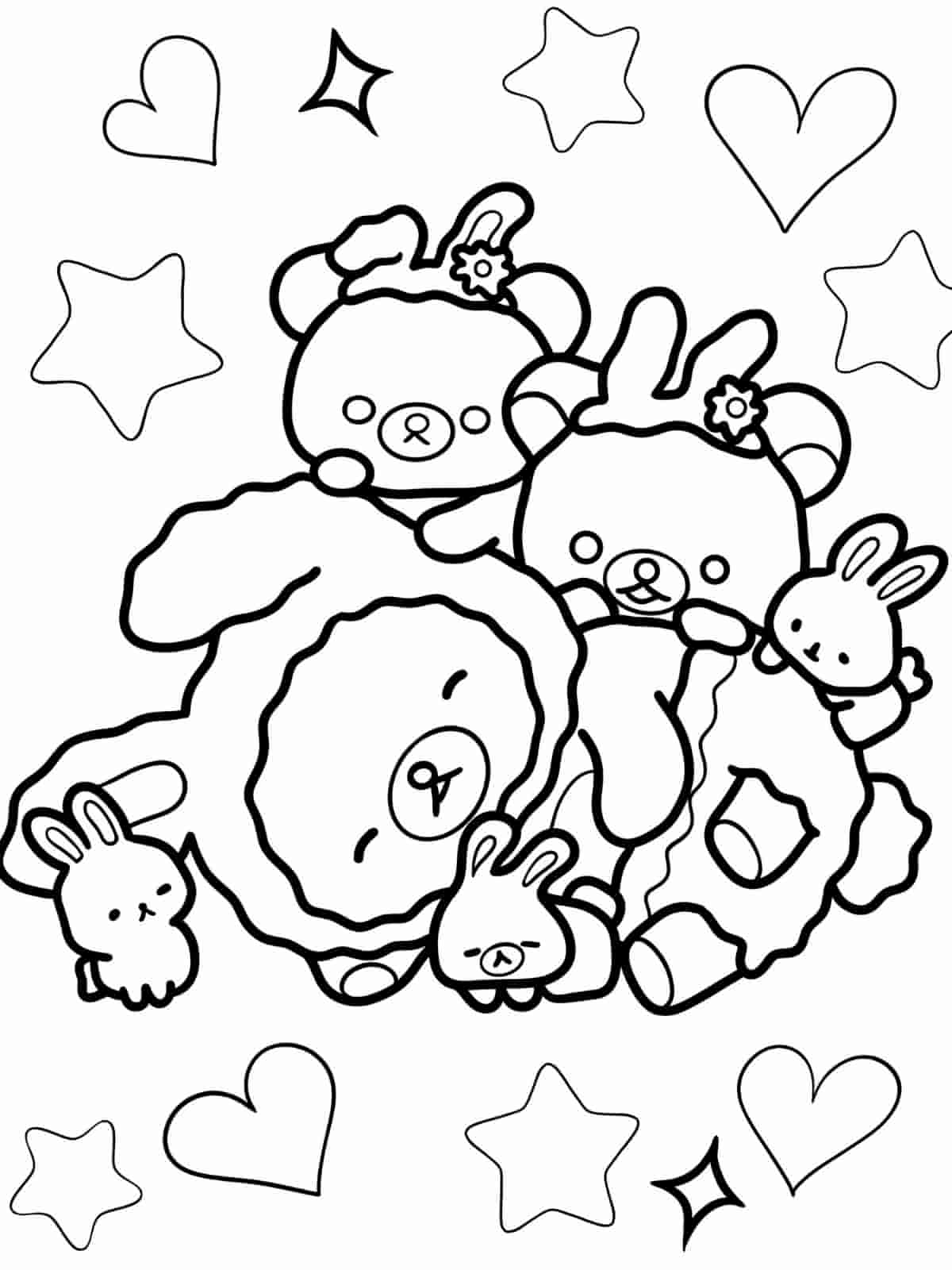 Simple Rilakkuma Coloring Pages